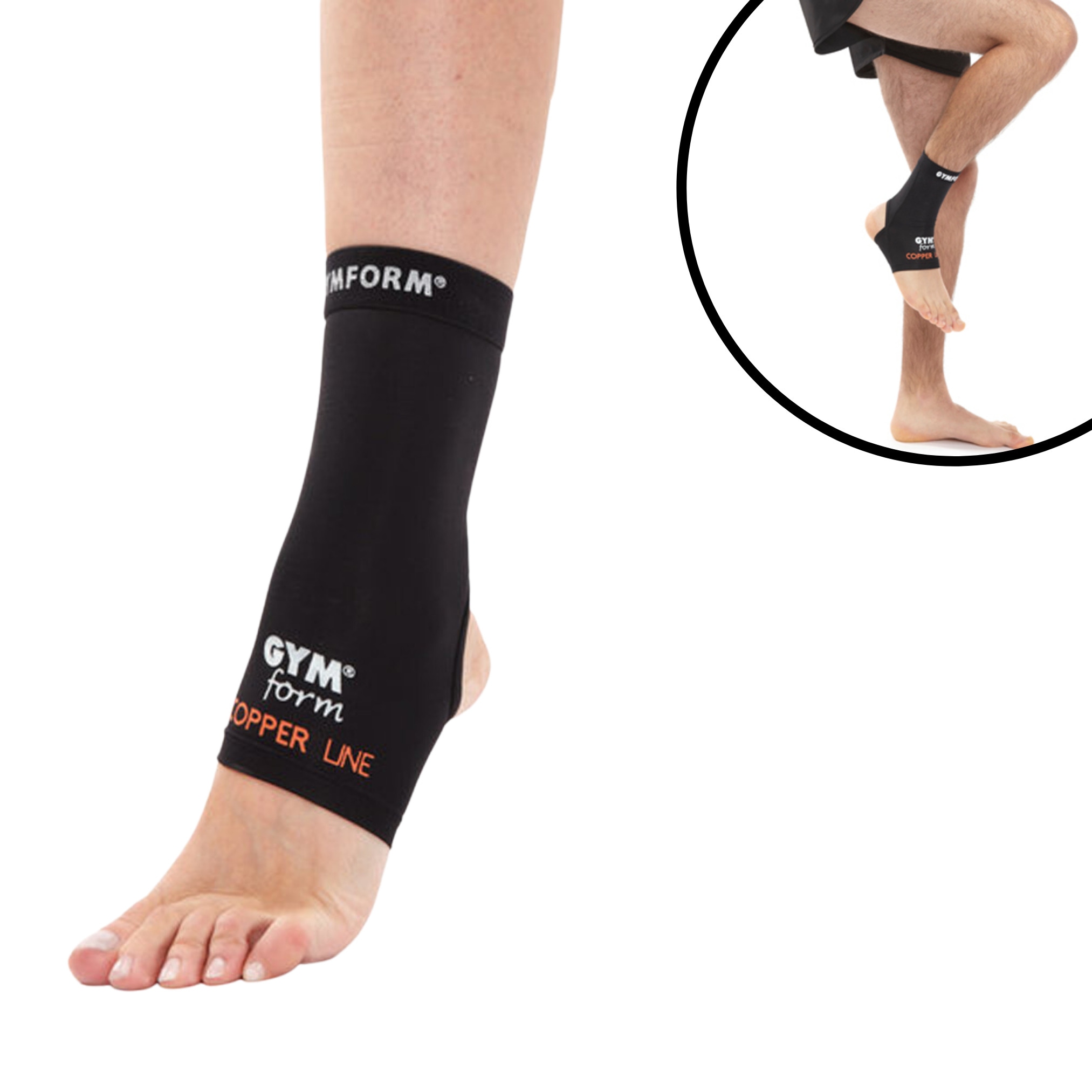 Gymform&reg; Bandage Kompression - Fu&szlig;bandage Sprunggelenk Copper Line Fu&szlig;gelenk 