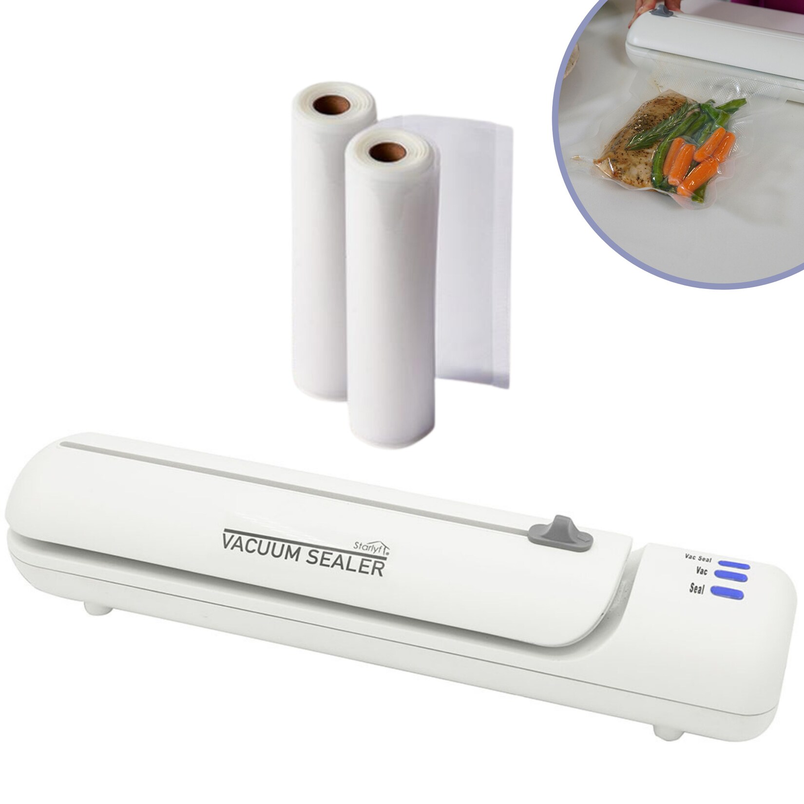 ® Vakuumiergerät inkl. 20 Beutel, 2 Rollen & Rezepte - Vakuumierer Vacuum Sealer Set