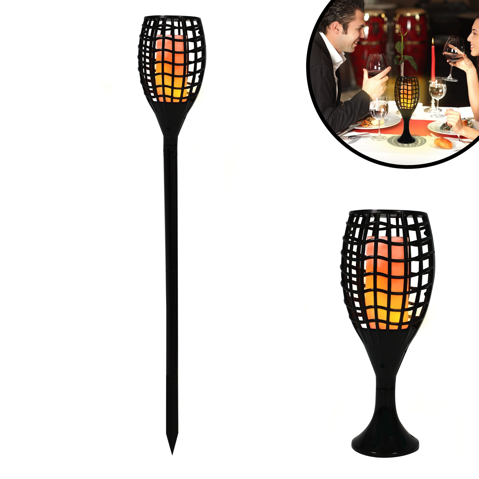 ® LED Solarleuchte, Solar Feuer Fackel für den Garten Flame
