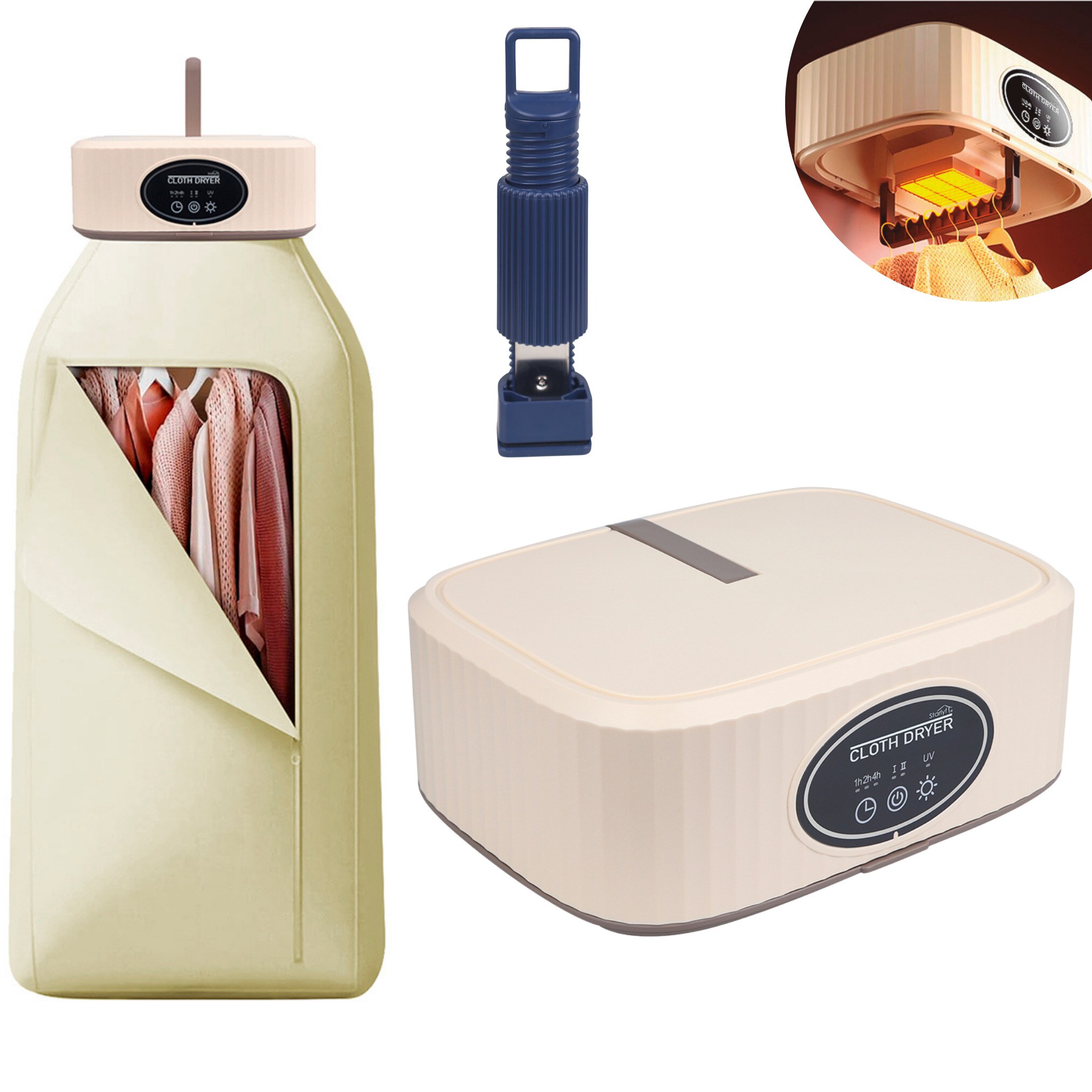 Starlyf&reg; Elektrischer W&auml;schetrockner, klein und schmal zum Anh&auml;ngen Cloth Dryer Set 