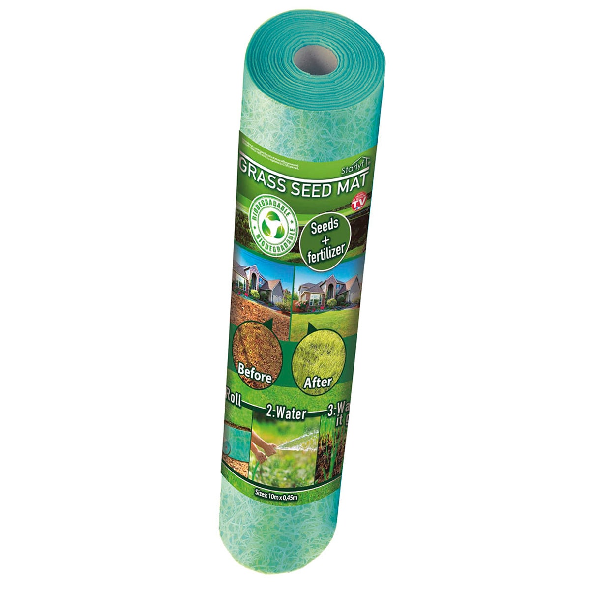 Starlyf&reg; Grassamenmatte - Rasenrolle, Rasenvlies, 10m x 0,45m - 4,5 m&sup2; Grass Seed Mat 