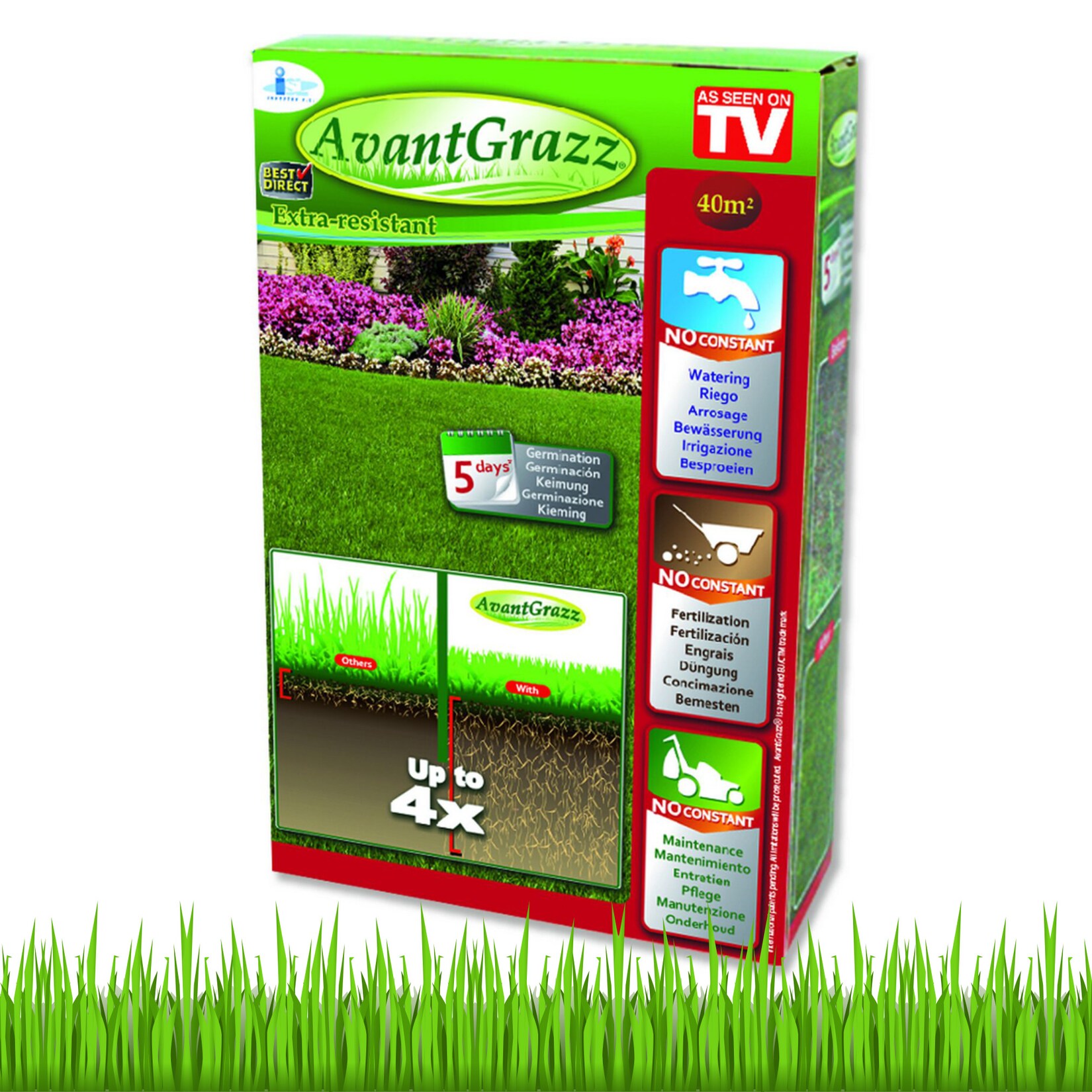 ® Rasensamen - Grassamen - Unkrautresistent - Nachsaat Avant Grazz