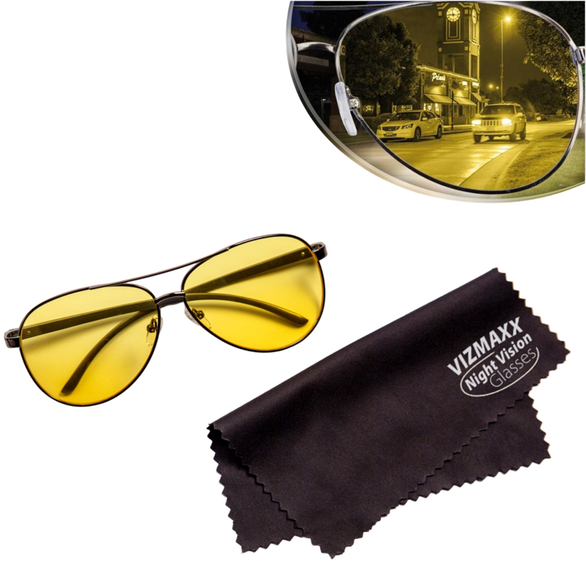 Best Direct&reg; Tag- und Nachtsicht Brille - Nachtfahrbrille polarisiert Vizmaxx Night Vision 