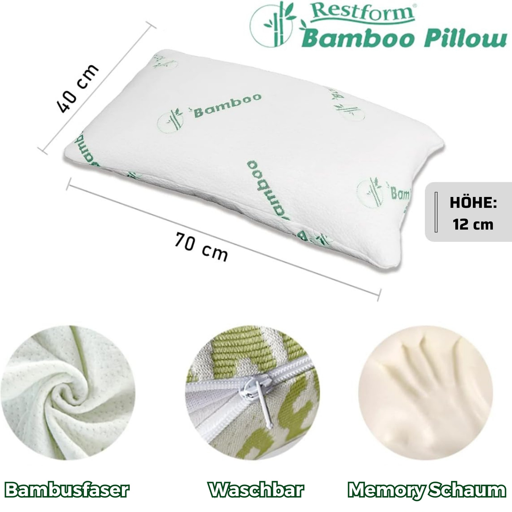 Restform Kopfkissen mit Bambus - fr Allergiker geeignet Bamboo Pillow bei  Marktkauf online bestellen