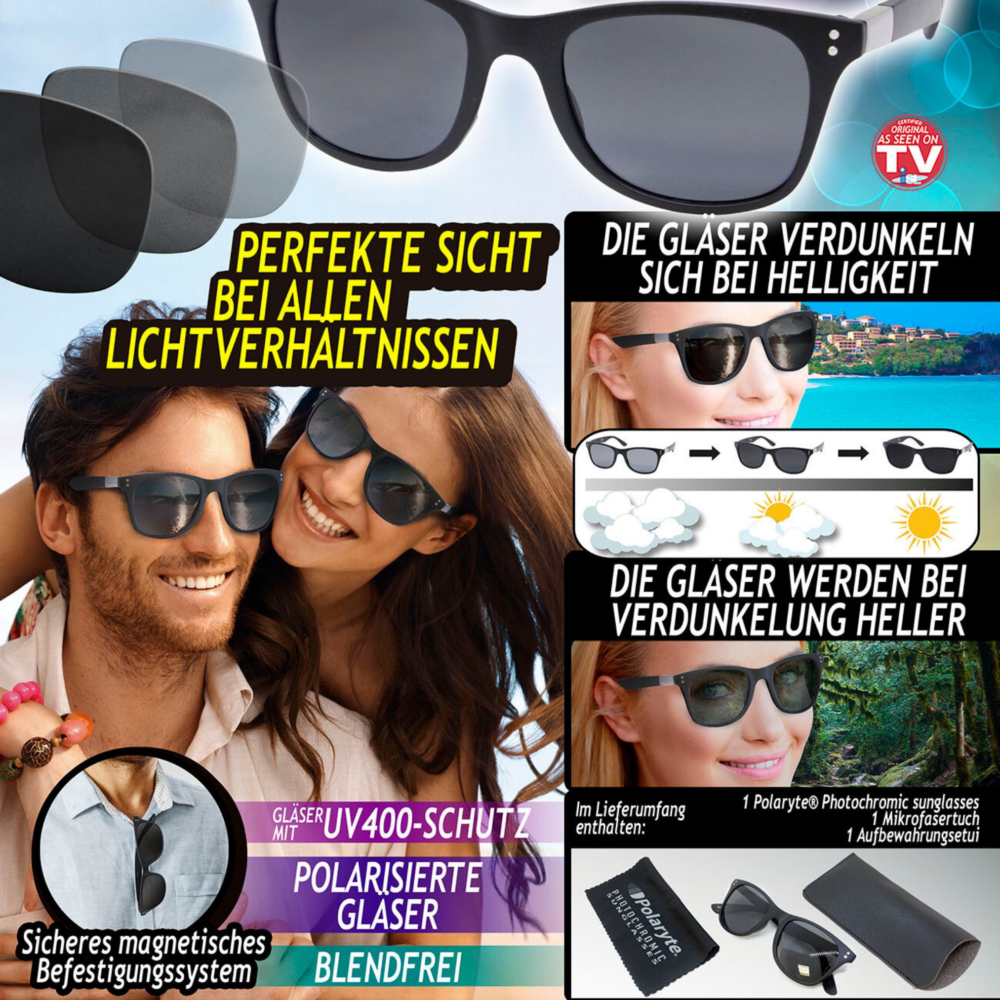 Best Direct® polarisierte Sonnenbrille UV 400 für Damen und Herren 
