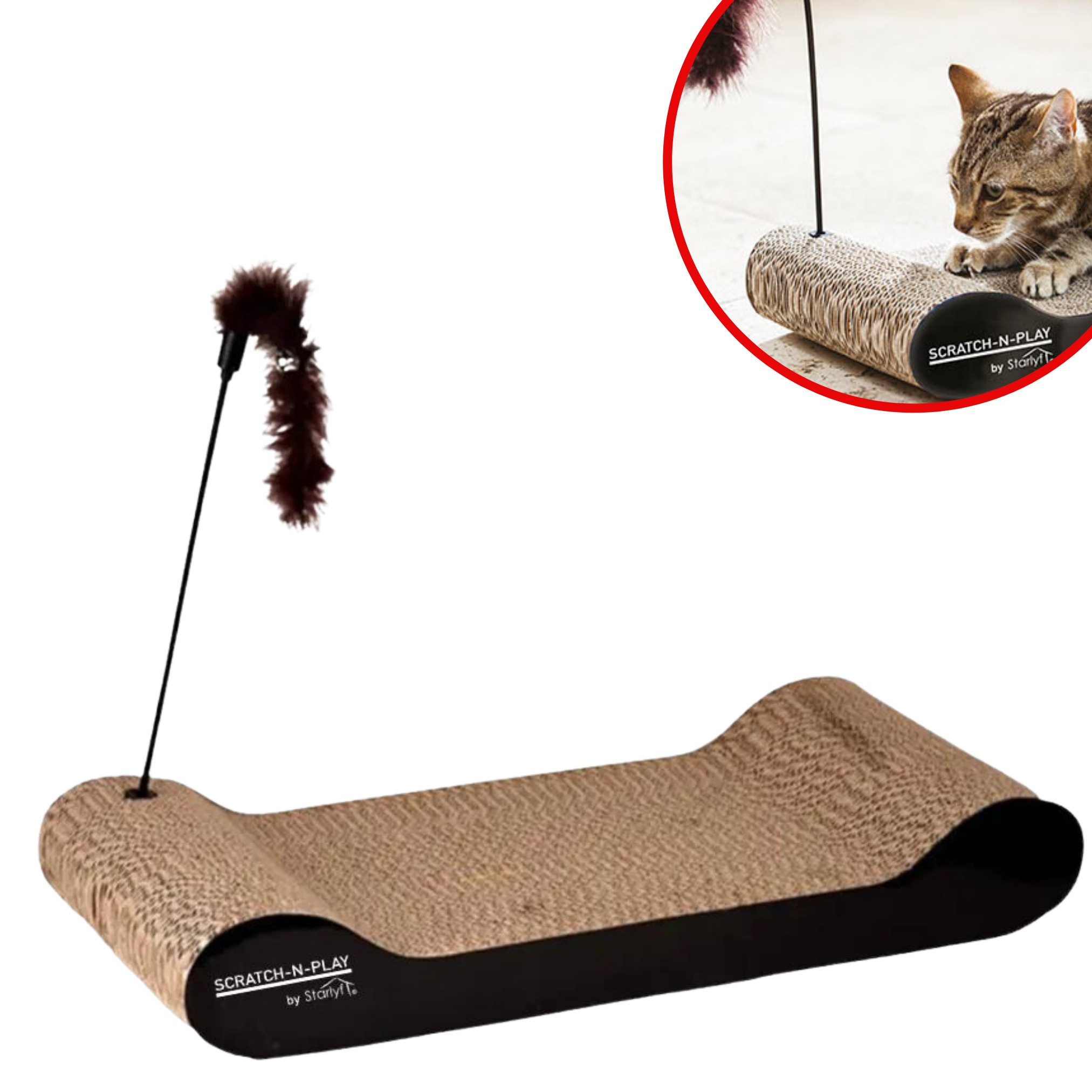 Best Direct&reg; Katzen Kratzpappe - Kratzmatte, Pappe, Katze Scratch N Play 