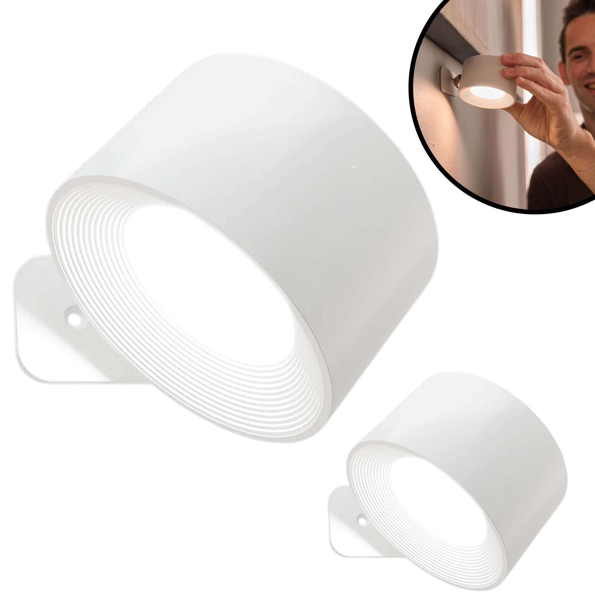 Best Direct&reg; Wandleuchte - schwenkbare Leselampe, Akku, USB Vigilamp POD 