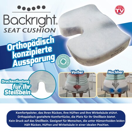 Best Direct® Orthopädisches Sitzkissen Memory Foam Backright® Seat