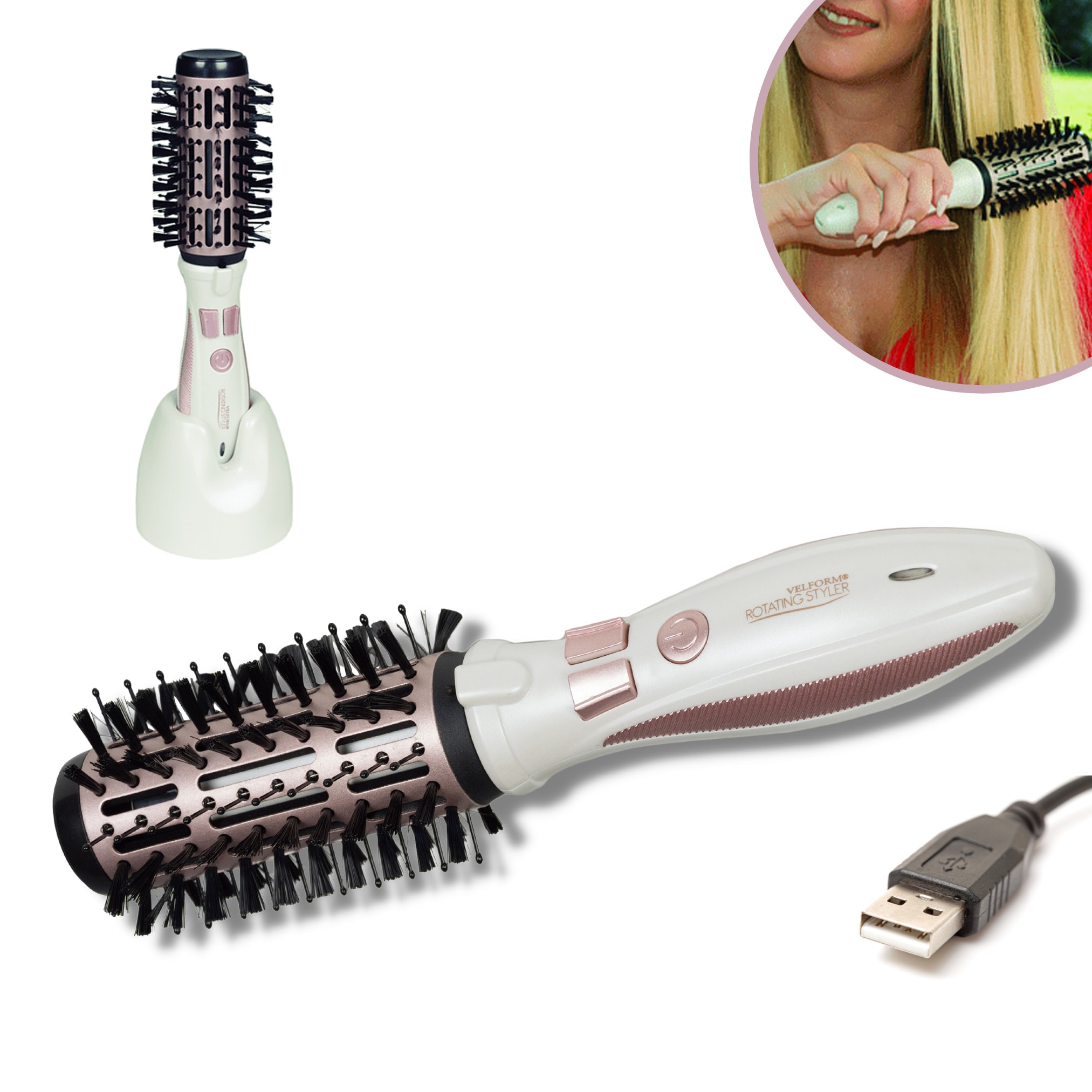 Velform&reg; rotierende Akku Haarb&uuml;rste  - Ionen-Technologie, Keramik Rotating Styler 