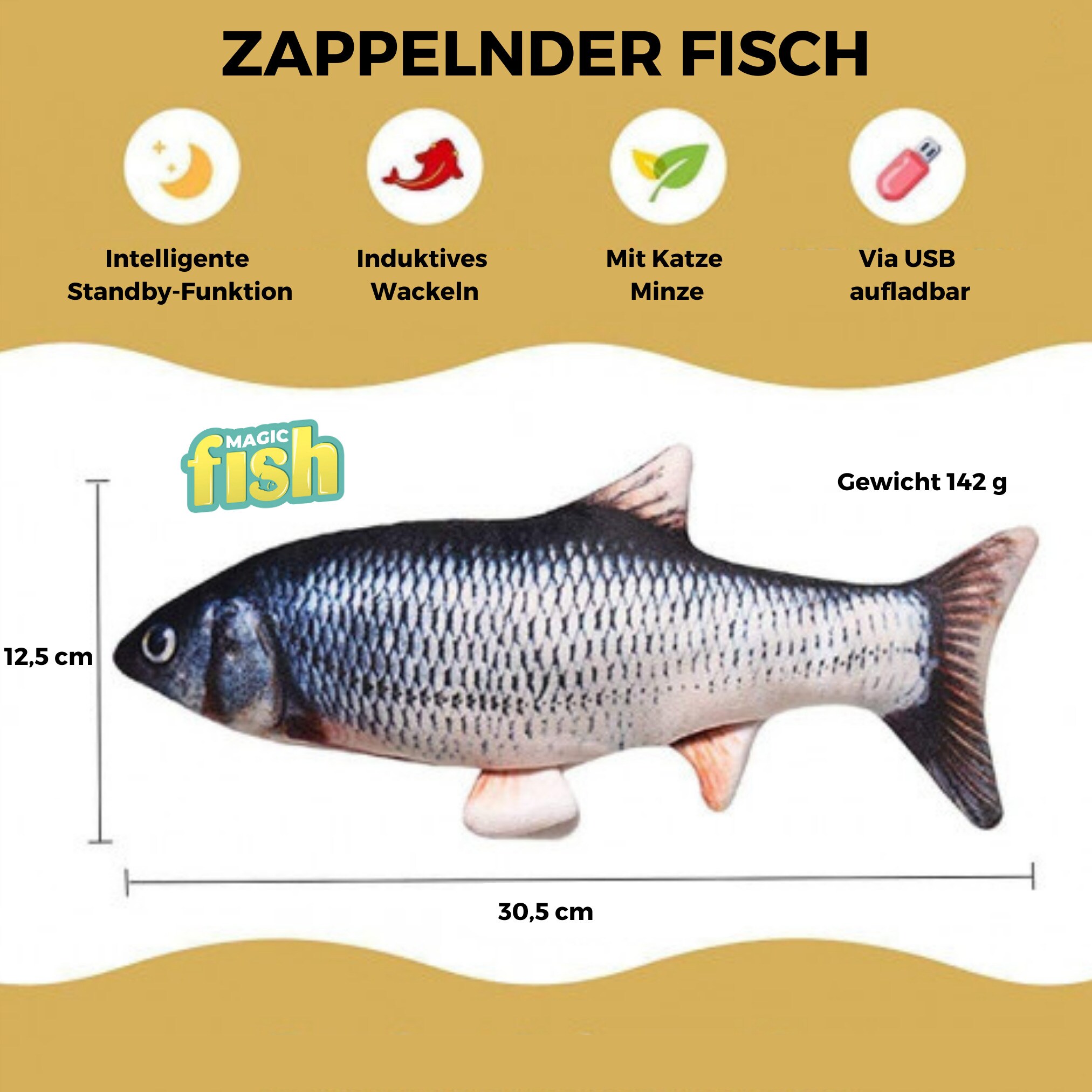 Best Direct Katzenspielzeug zappelnder Fisch mit Katzenminze Magic Fish  bei Marktkauf online bestellen