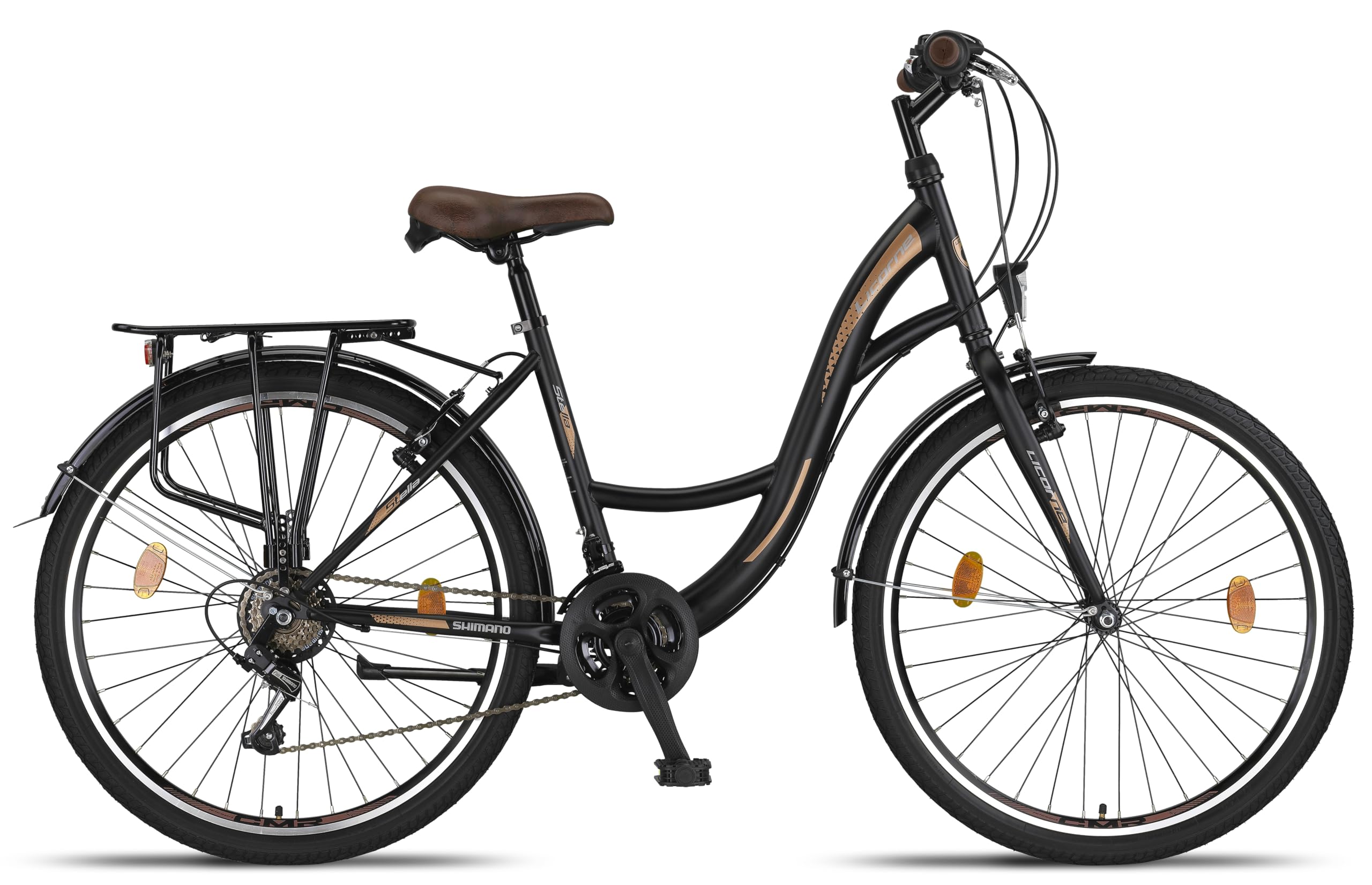 Licorne Bike Stella Premium City Bike 20,24,26 und 28 Zoll Fahrrad fr  Mdchen Herren und Damen 21 Gang (6 Gang bei 20 Zoll) Holland Citybike Zoll:26;Farbe:Schwarz  bei Marktkauf online bestellen