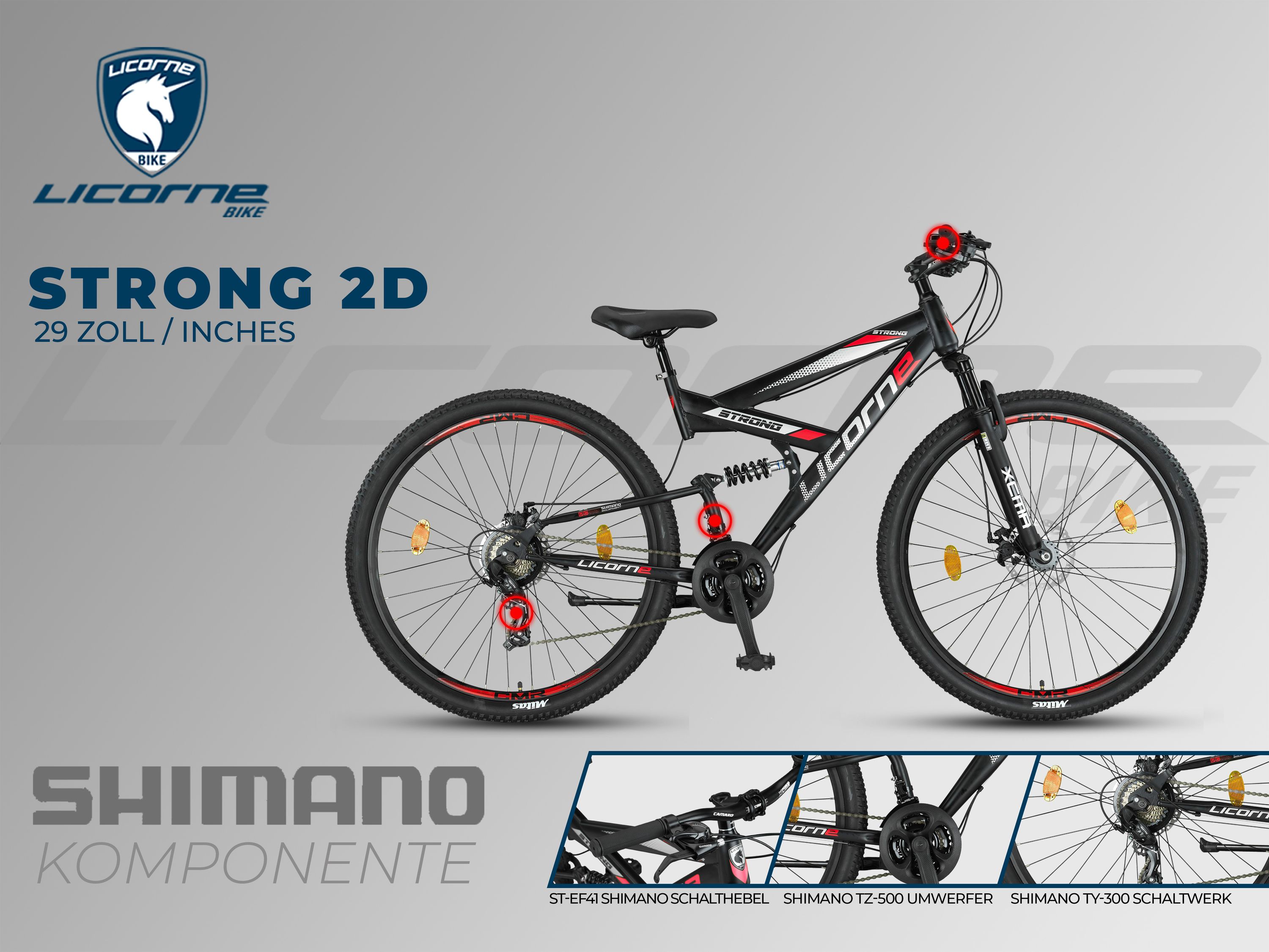 Licorne Bike Strong 2D Premium Mountainbike in 26, 27,5 und 29