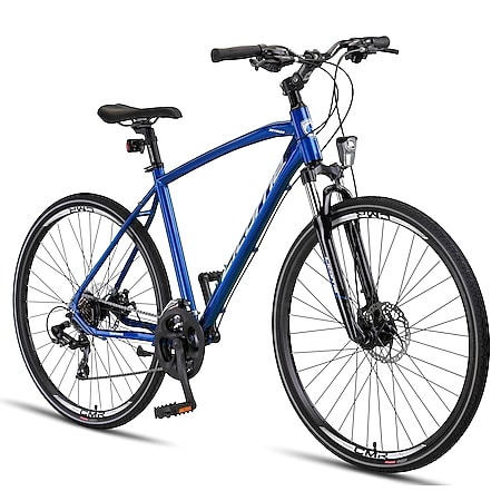 Licorne Bike Premium Voyager Trekking Bike in 28 Zoll - Fahrrad für Jungen, Mädchen, Damen und Herren - 21 Gang-Schaltung - Mountainbike - Crossbike 