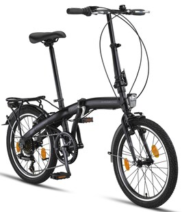 Licorne Bike Conseres Premium Falt Bike in 20 Zoll - Fahrrad für Herren, Jungen, Mädchen und Damen - Shimano 6 Gang-Schaltung - Hollandfahrrad  Zoll:20;Farbe:Schwarz 