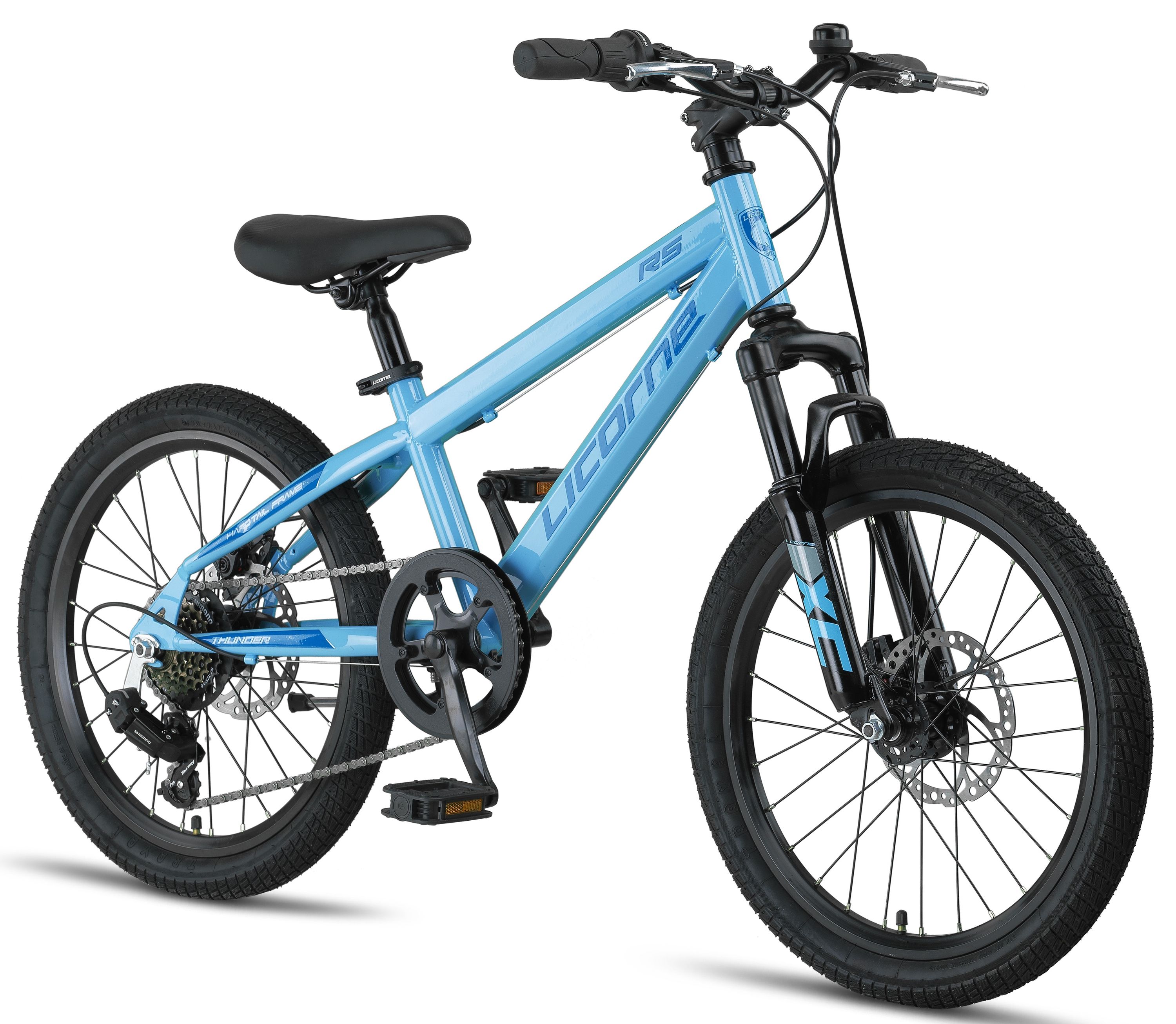 Licorne Bike Thunder Premium Mountainbike in 20, 24, 26, 27.5 und 29 Zoll Fahrrad f&uuml;r M&auml;dchen Jungen Herren und Damen Discbremse Farbe:Aquamarine;Gr&ouml;&szlig;e:20 Zoll 