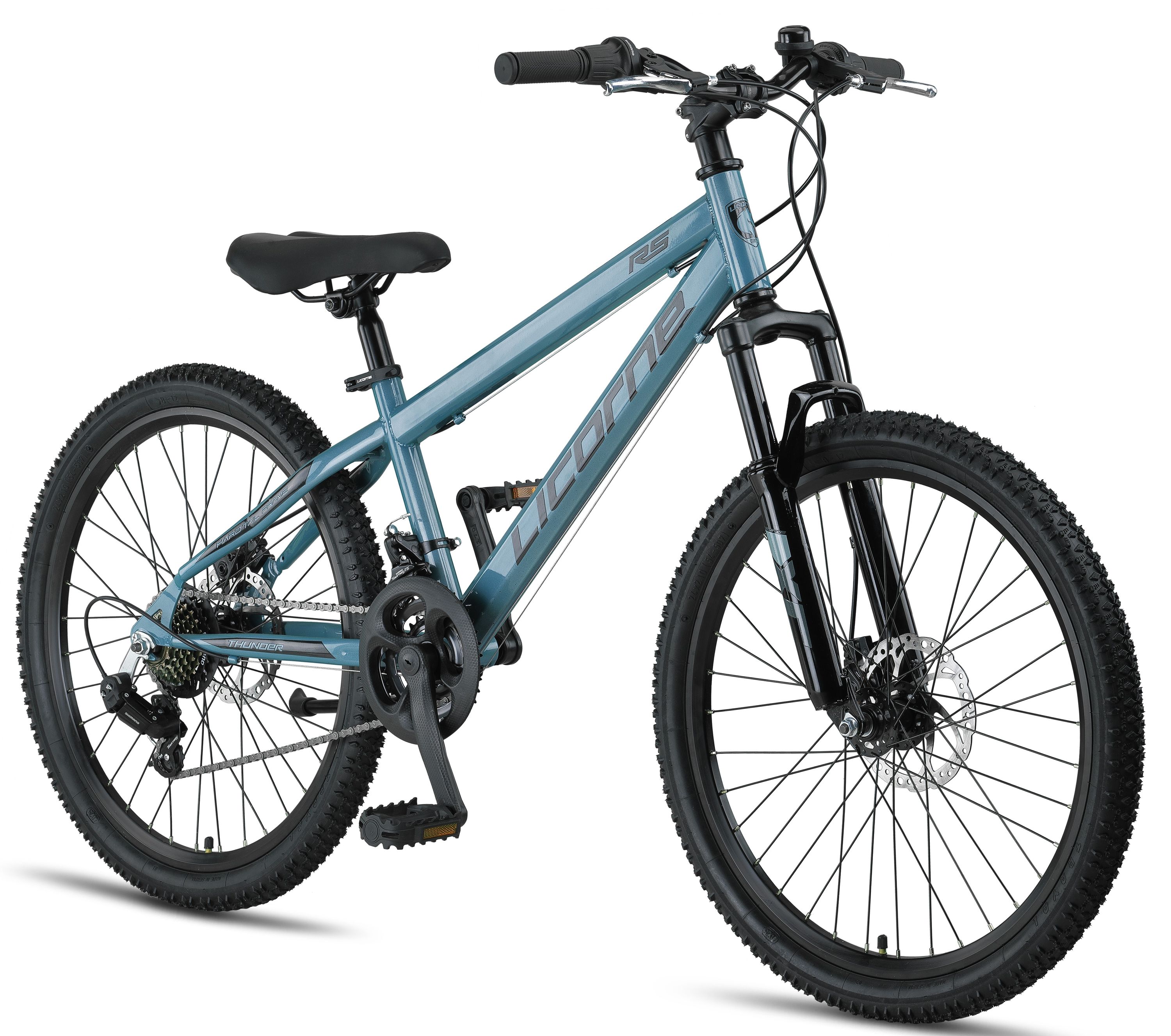 Licorne Bike Thunder Premium Mountainbike in 20, 24, 26, 27.5 und 29 Zoll Fahrrad f&uuml;r M&auml;dchen Jungen Herren und Damen Discbremse Farbe:Aquamarine;Gr&ouml;&szlig;e:24 Zoll 