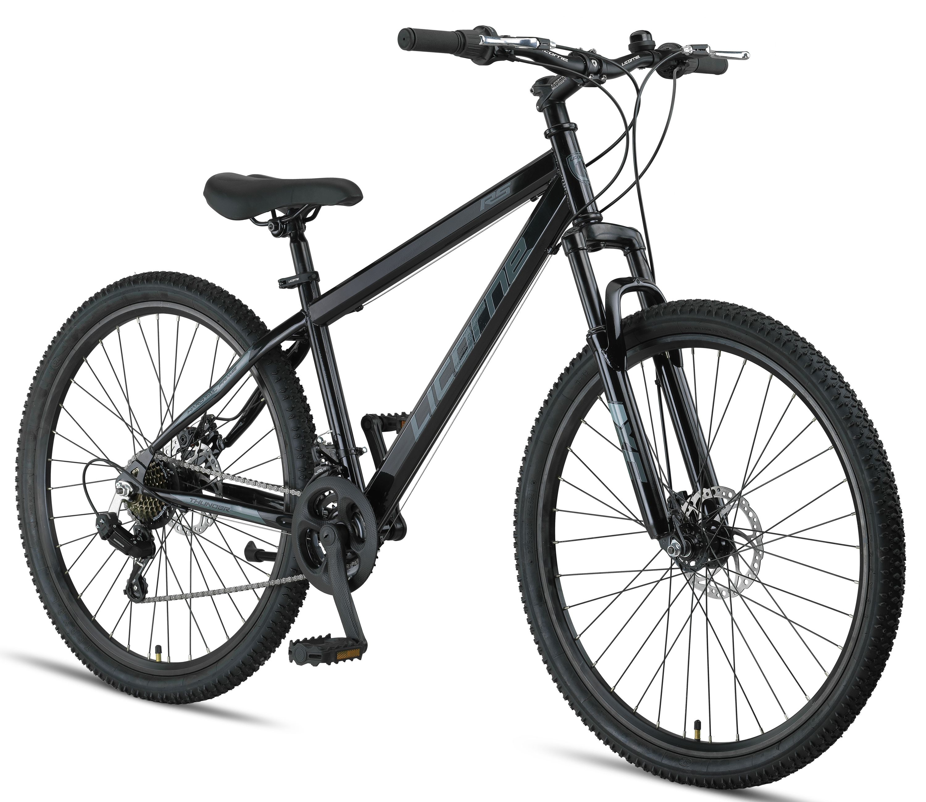 Licorne Bike Thunder Premium Mountainbike in 20, 24, 26, 27.5 und 29 Zoll Fahrrad f&uuml;r M&auml;dchen Jungen Herren und Damen Discbremse Farbe:Schwarz;Gr&ouml;&szlig;e:27.5 Zoll 