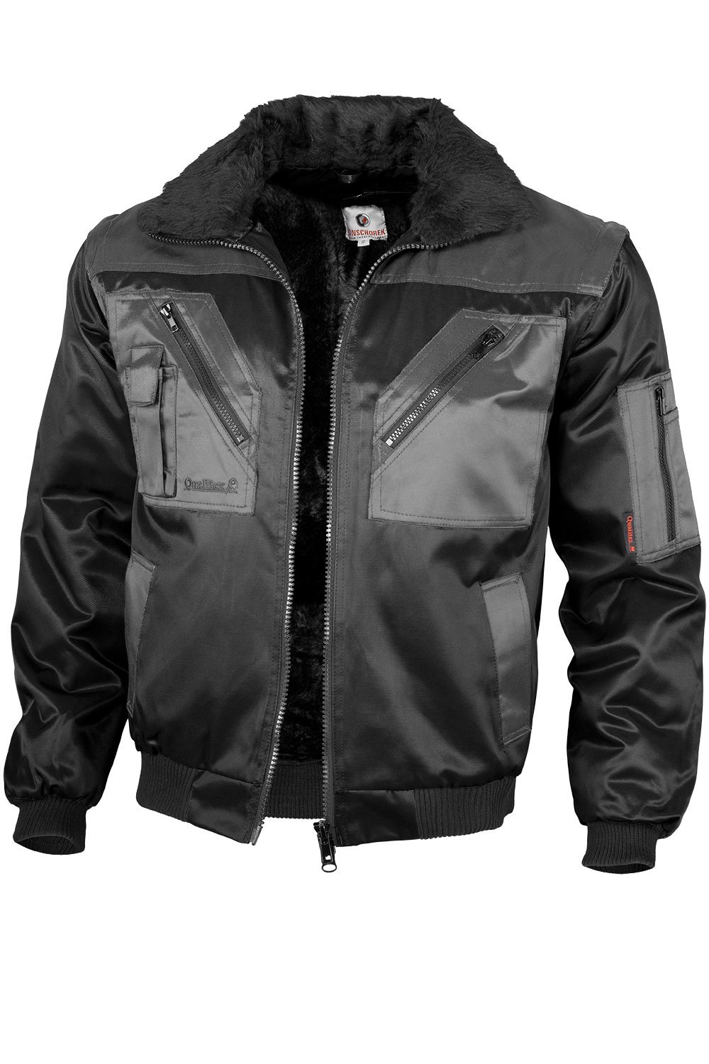 QUALITEX HIGH QUALITY WORKWEAR Pilotenjacke pilotenjacke schwarz/grau Damen: 52 Herren: XXL 