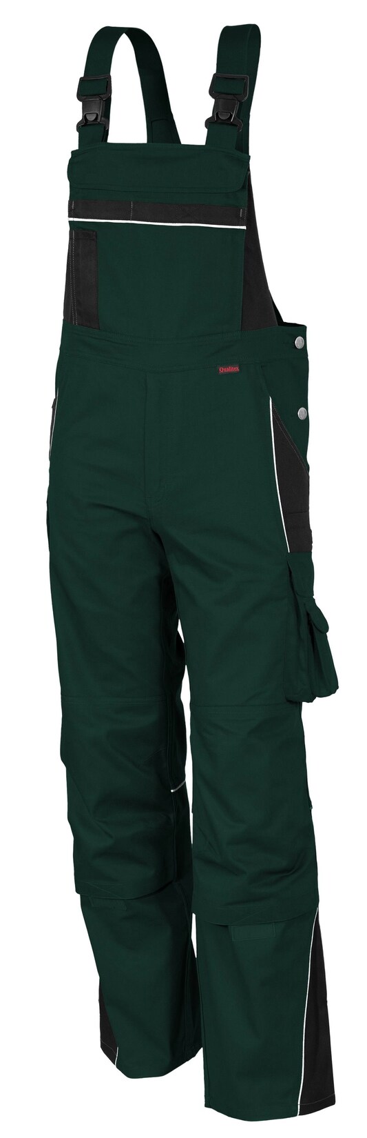 QUALITEX HIGH QUALITY WORKWEAR Latzhose PRO grün/schwarz Damen: 40 Herren: 46