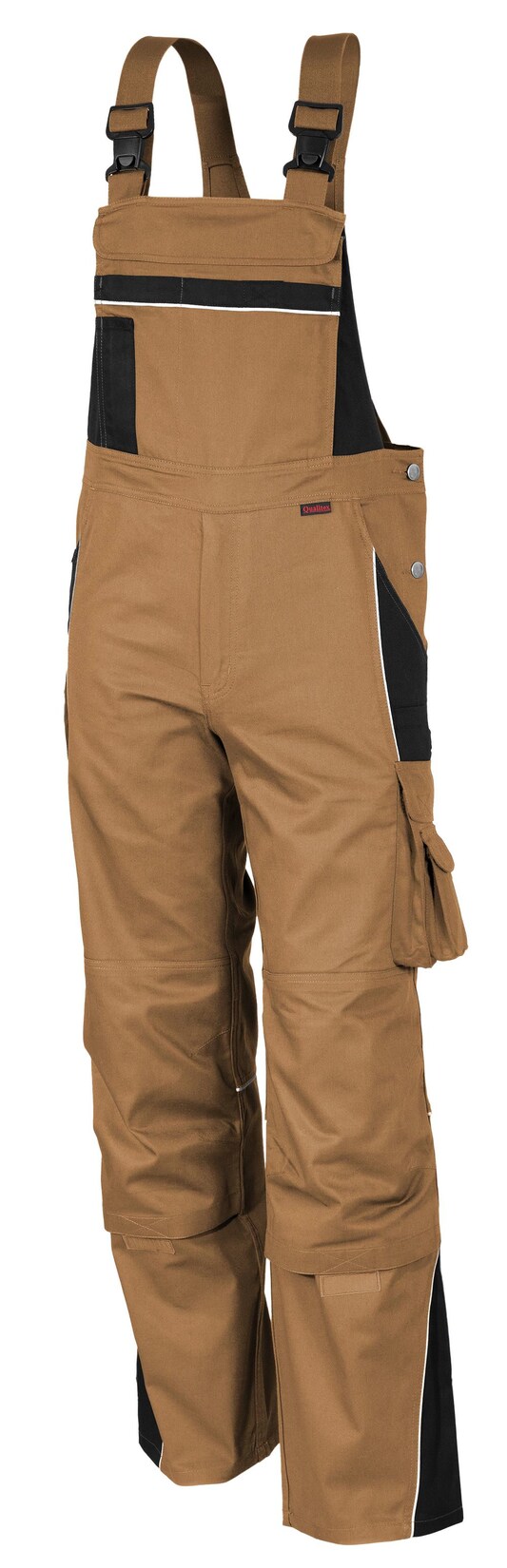 QUALITEX HIGH QUALITY WORKWEAR Latzhose PRO khaki/schwarz Damen: 60 Herren: 66