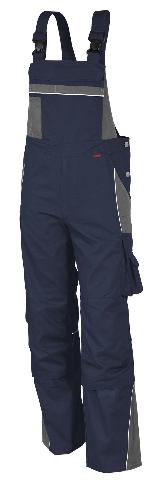 QUALITEX HIGH QUALITY WORKWEAR Latzhose PRO marine/grau Damen: 46 Herren: 52