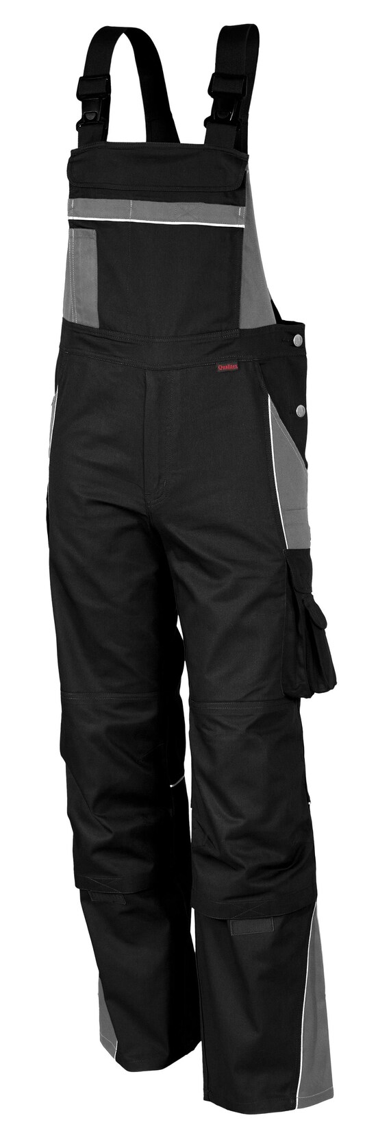 QUALITEX HIGH QUALITY WORKWEAR Latzhose PRO schwarz/grau Damen: 56 Herren: 62