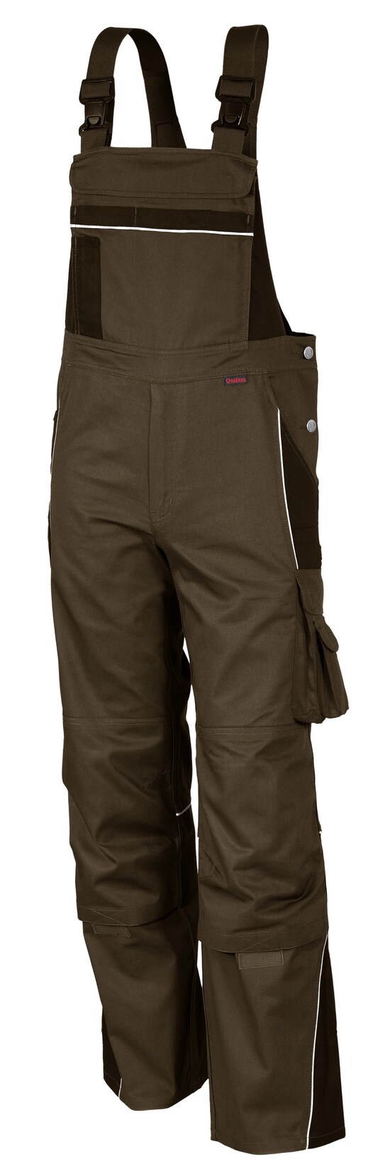QUALITEX HIGH QUALITY WORKWEAR Latzhose PRO haselnuss/kastanie Damen: 62 Herren: 68