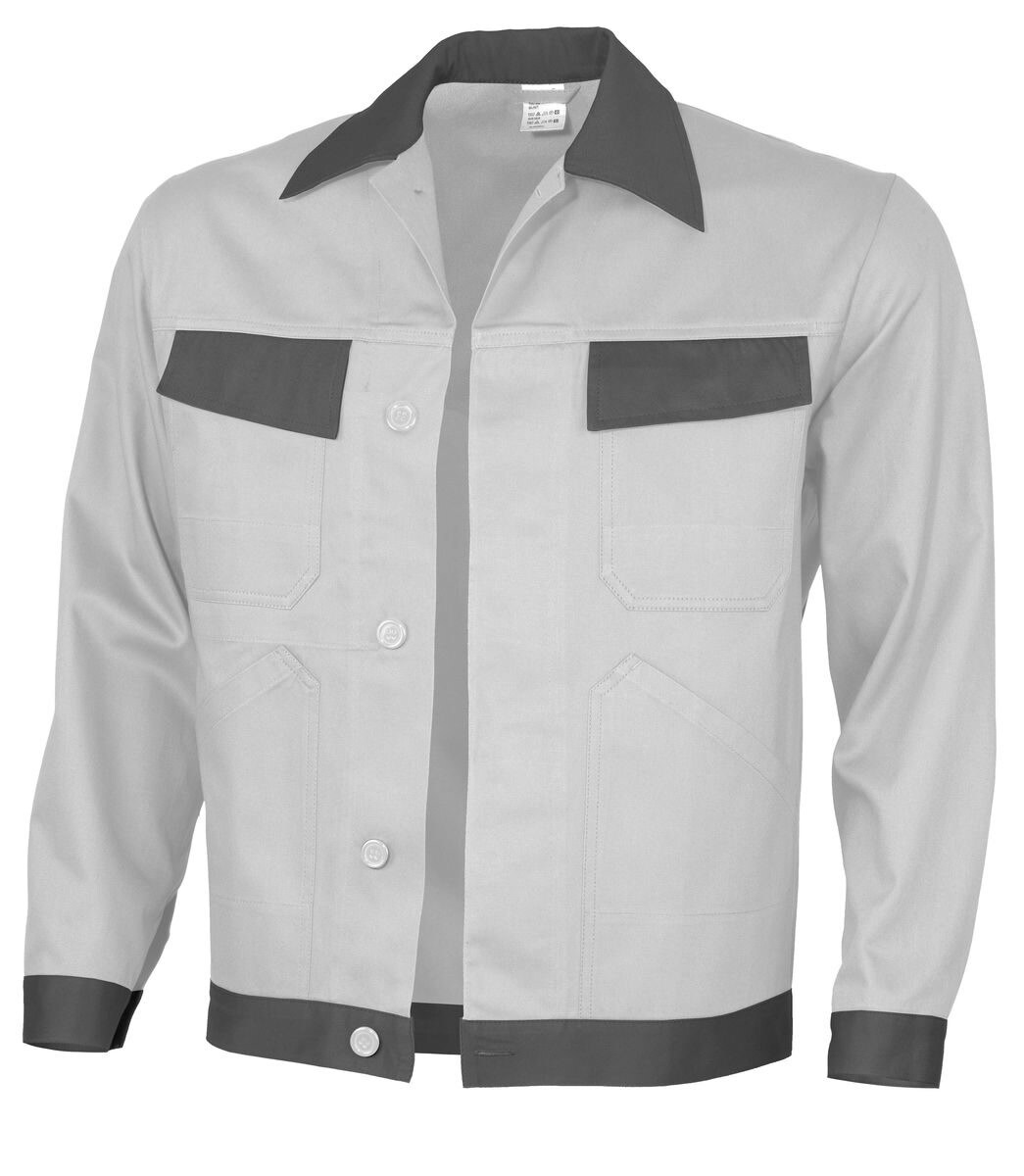 QUALITEX HIGH QUALITY WORKWEAR Bundjacke basic 2-farbig weiss/grau Damen: 46 Herren: 52