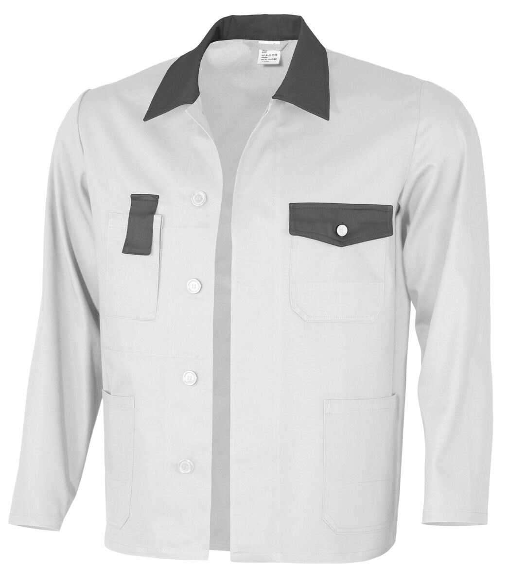 QUALITEX HIGH QUALITY WORKWEAR Arbeitsjacke basic 2-farbig weiss/grau Herren: 90