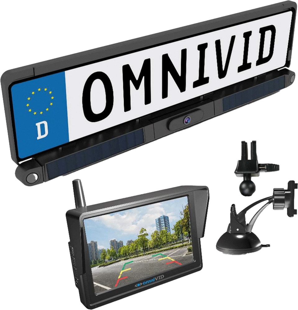 omniVID Solar6 Kabelloses Solar-R&uuml;ckfahrvideosystem 