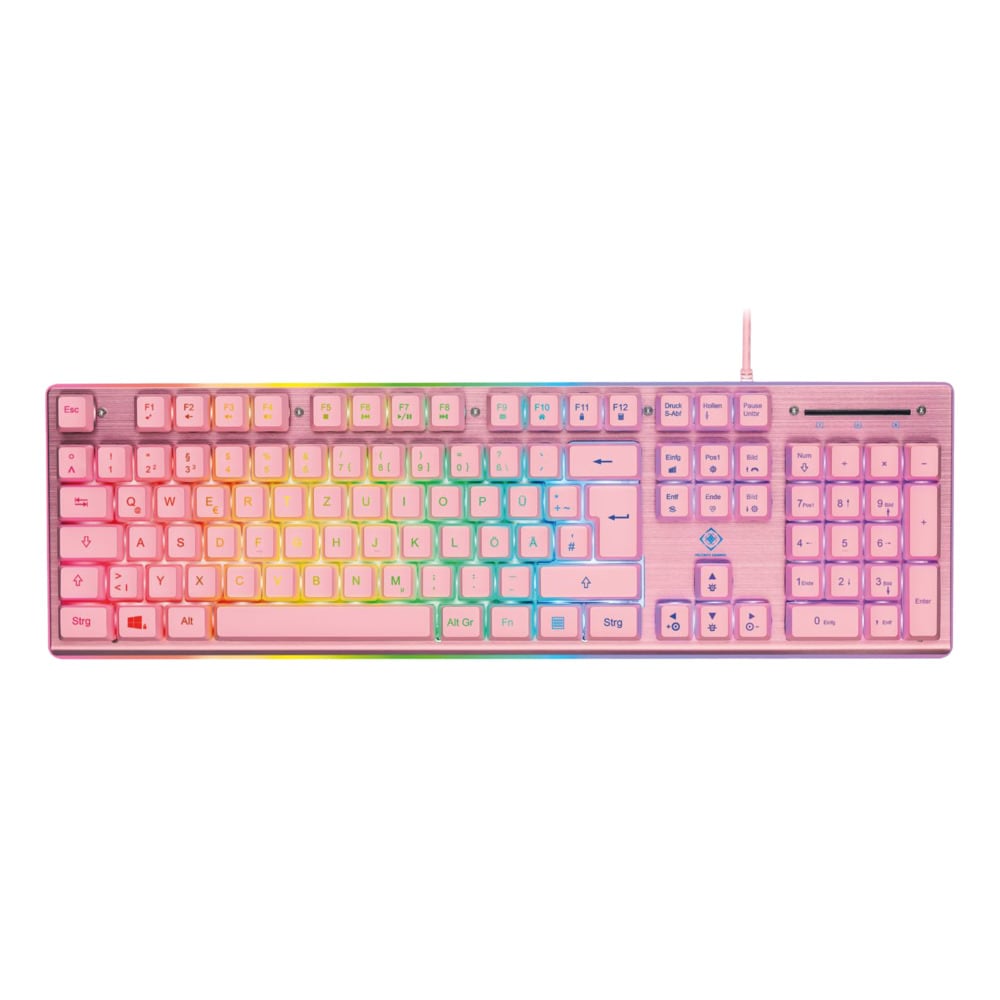 Deltaco PK75 Gaming Tastatur Membran RGB pink 