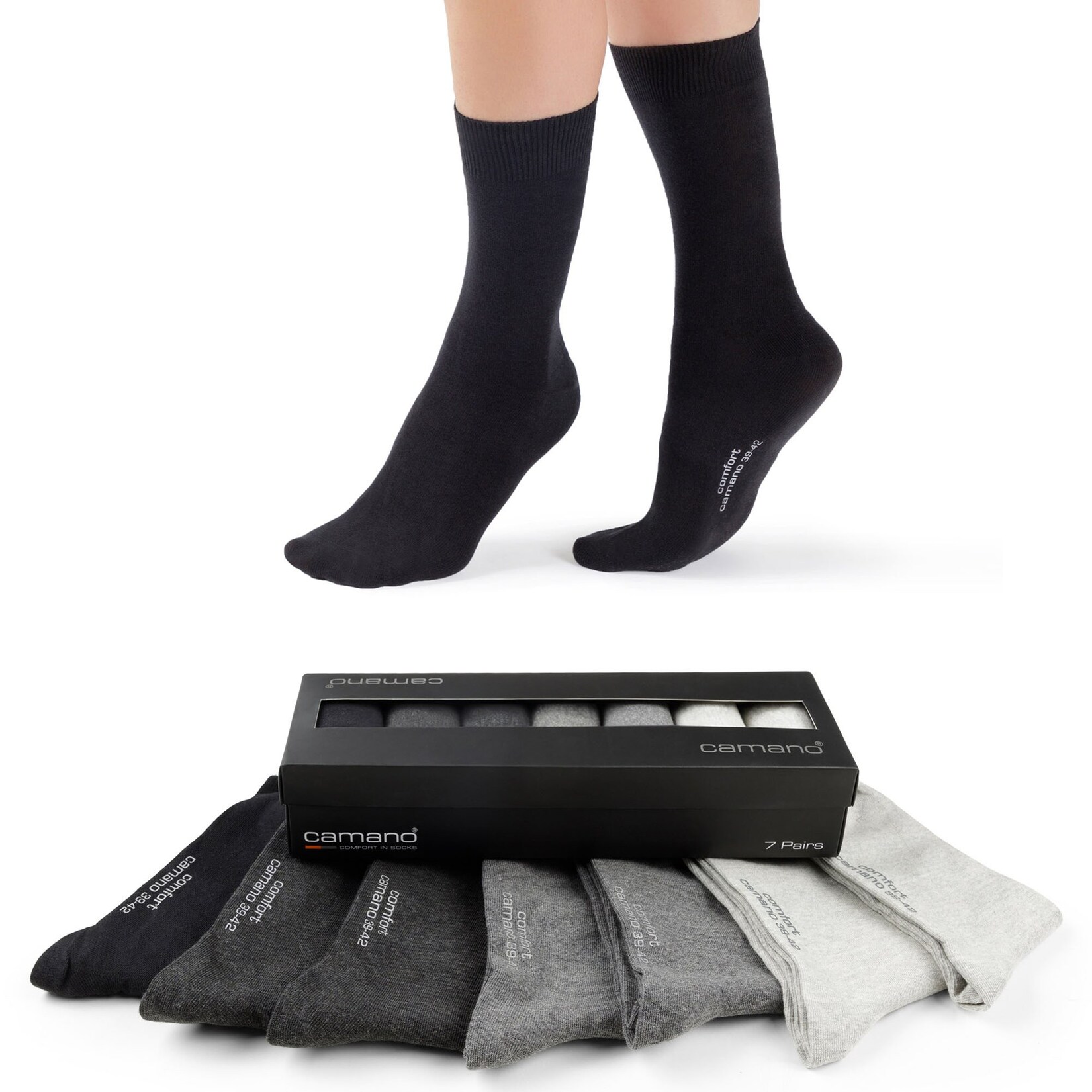 CAMANO Herren Socken comfort Socks in Box 7p