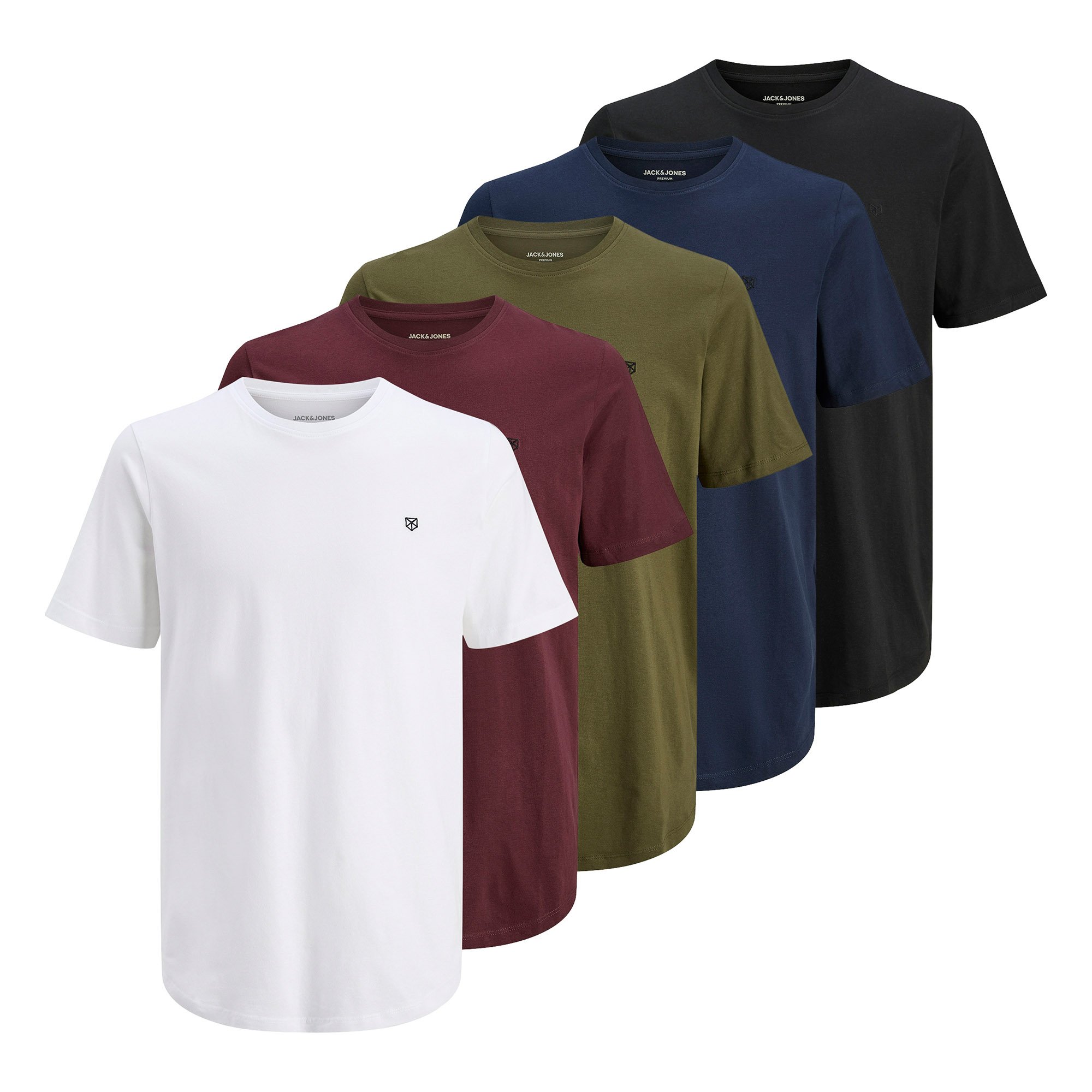 JPRBLABRODY TEE CREW NECK 5PK Herren T-Shirt 
