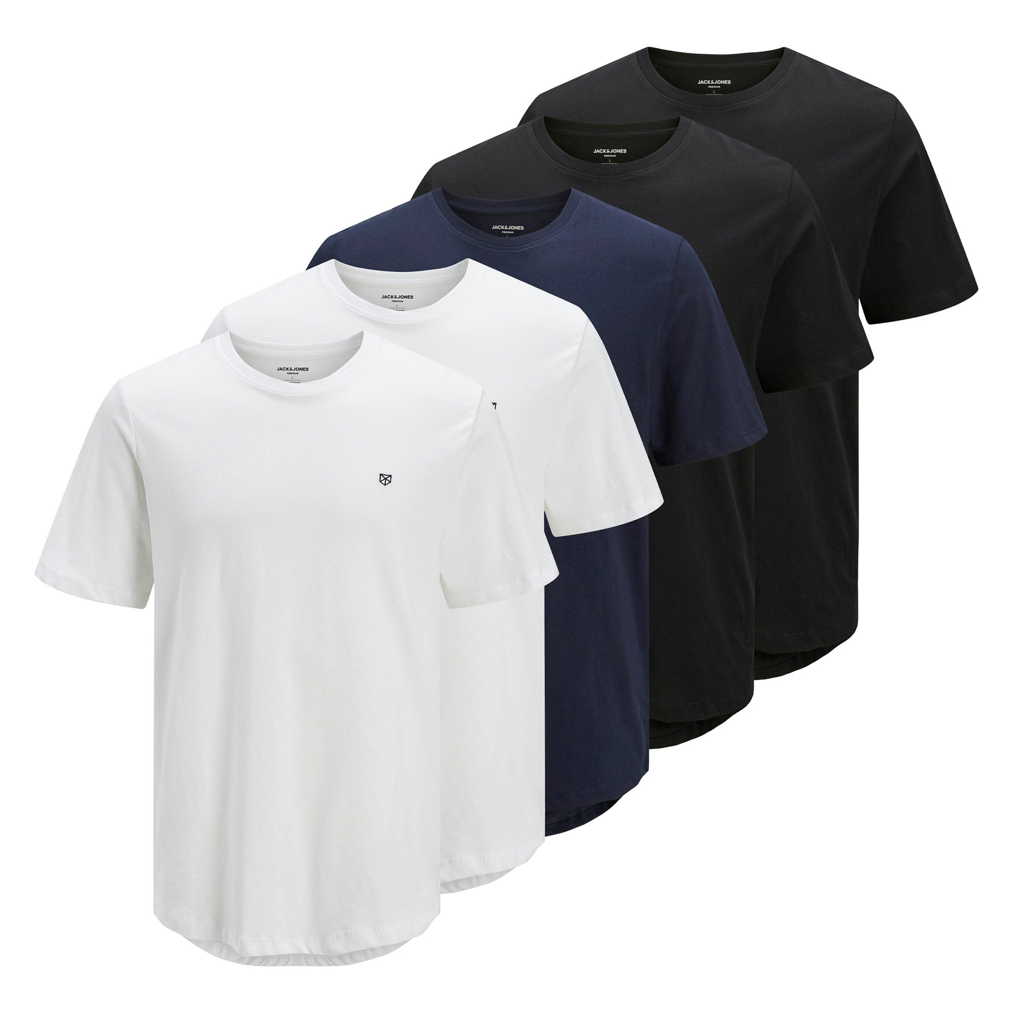 JPRBLABRODY TEE CREW NECK 5PK Herren T-Shirt 