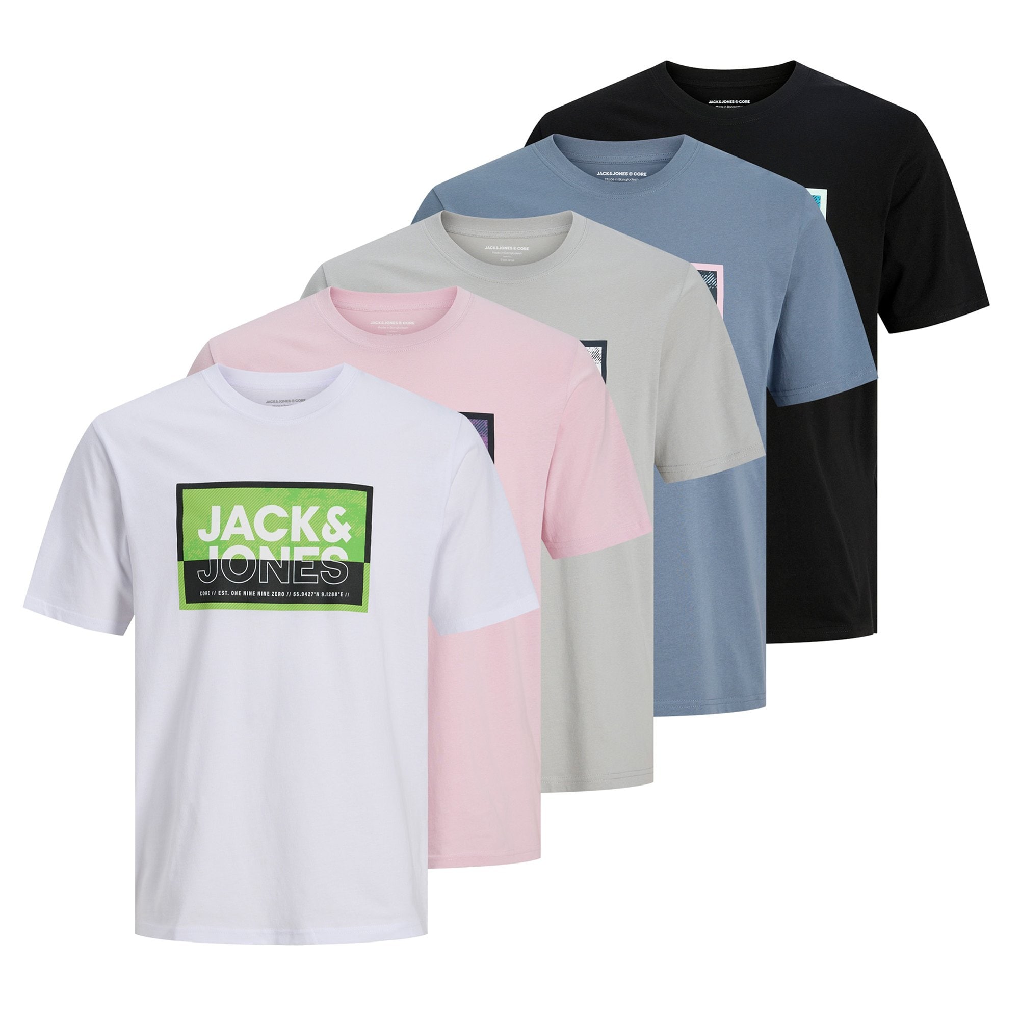 JCOLOGAN SUMMER PRINT TEE CREW 5PK MP Herren T-Shirt 