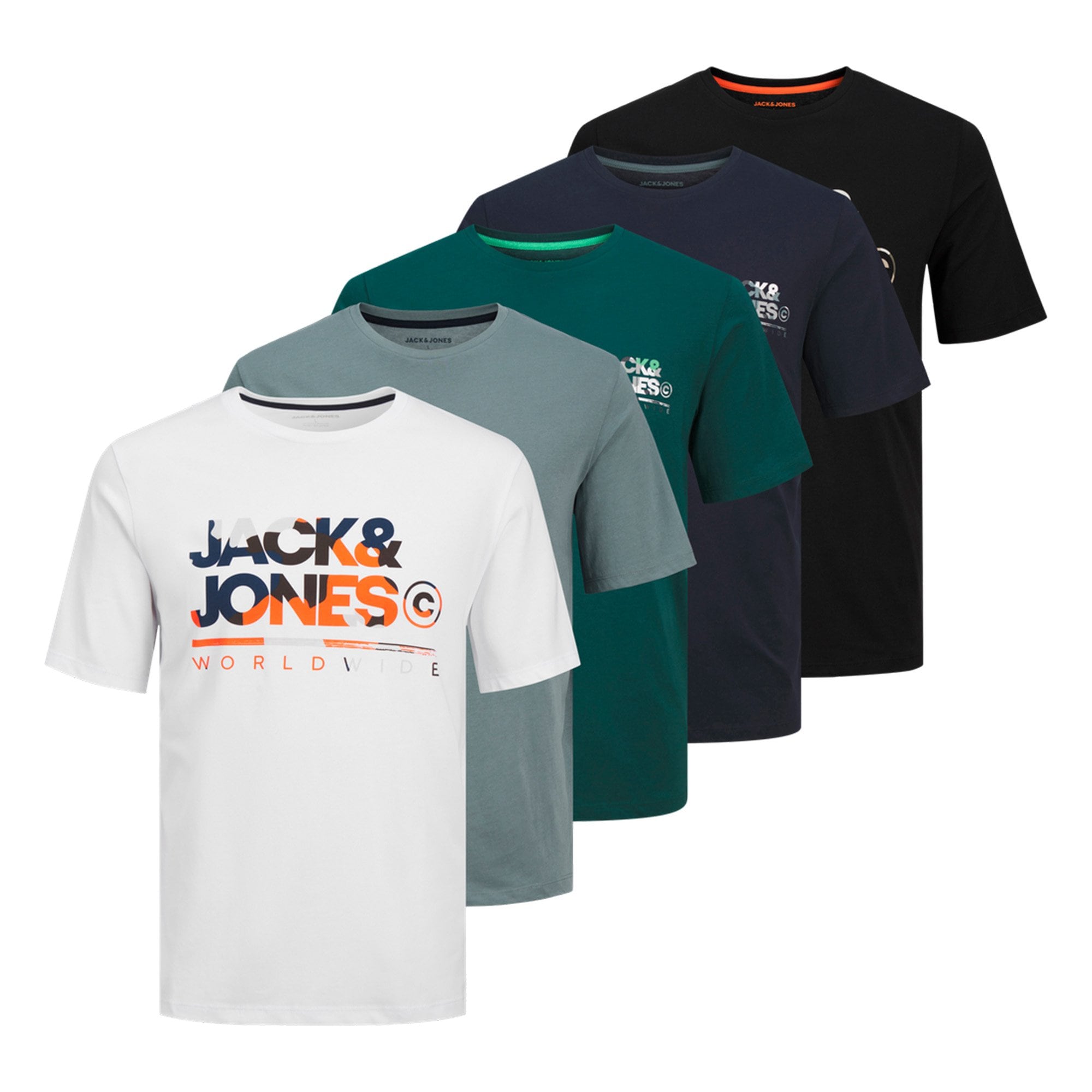 JJLUKE TEE 5PK Herren T-Shirt 