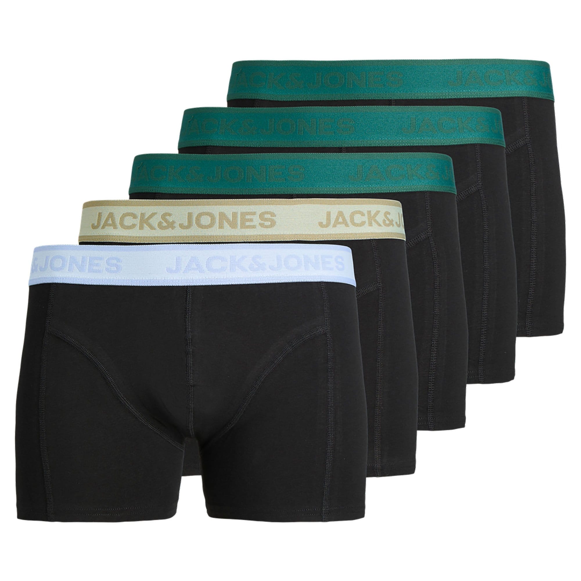 JACWESLEY SOLID TRUNKS 5 PACK Herren Boxershort Schwarz L 
