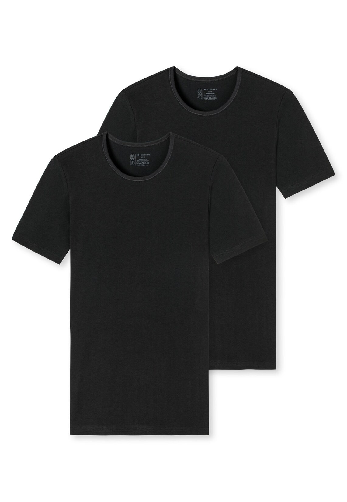 Shirts kurzarm 2er-Pack Organic Cotton Rundhals schwarz - 95/5 4