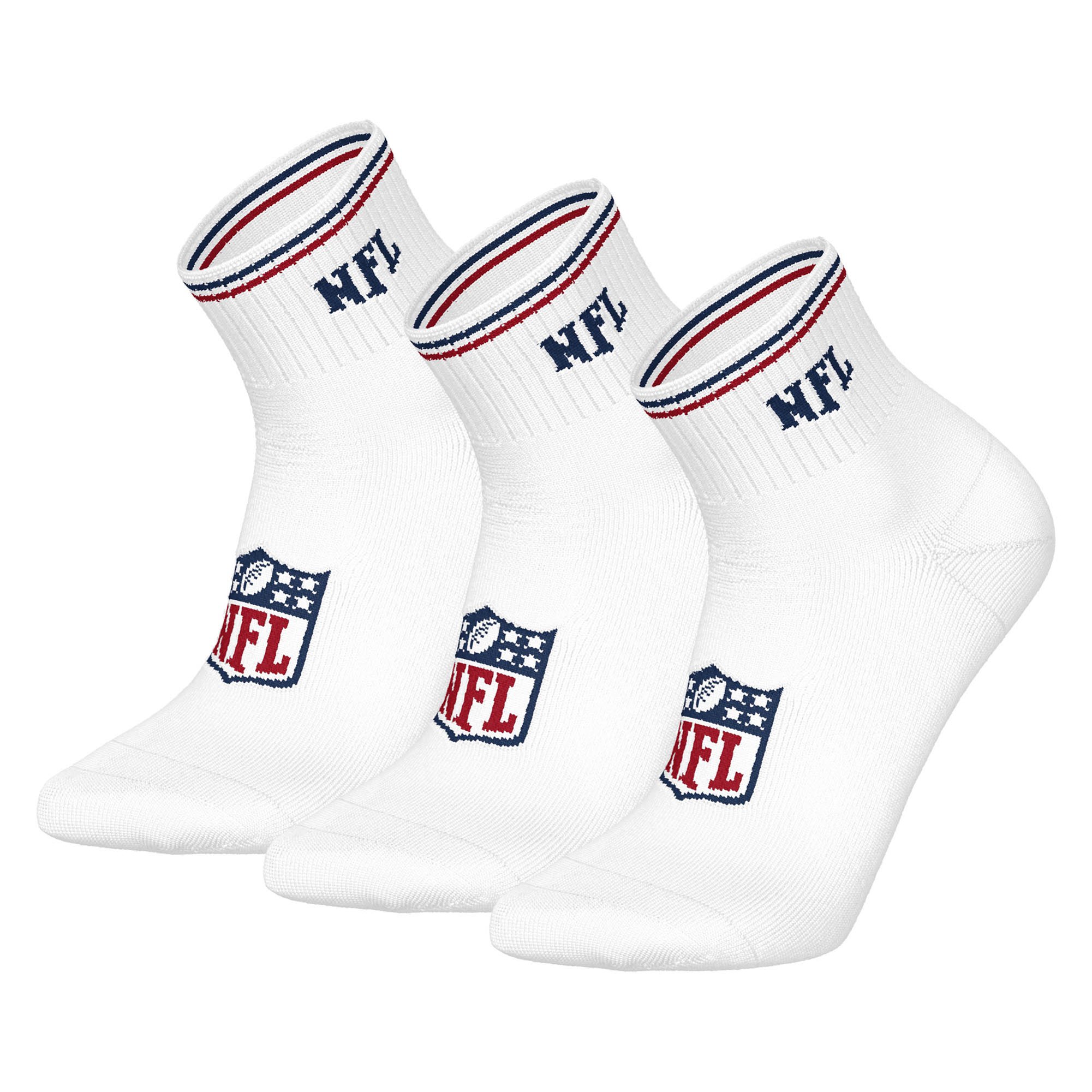 NFL SHIELD 3Pack Quarter Socks Unisex Socken 