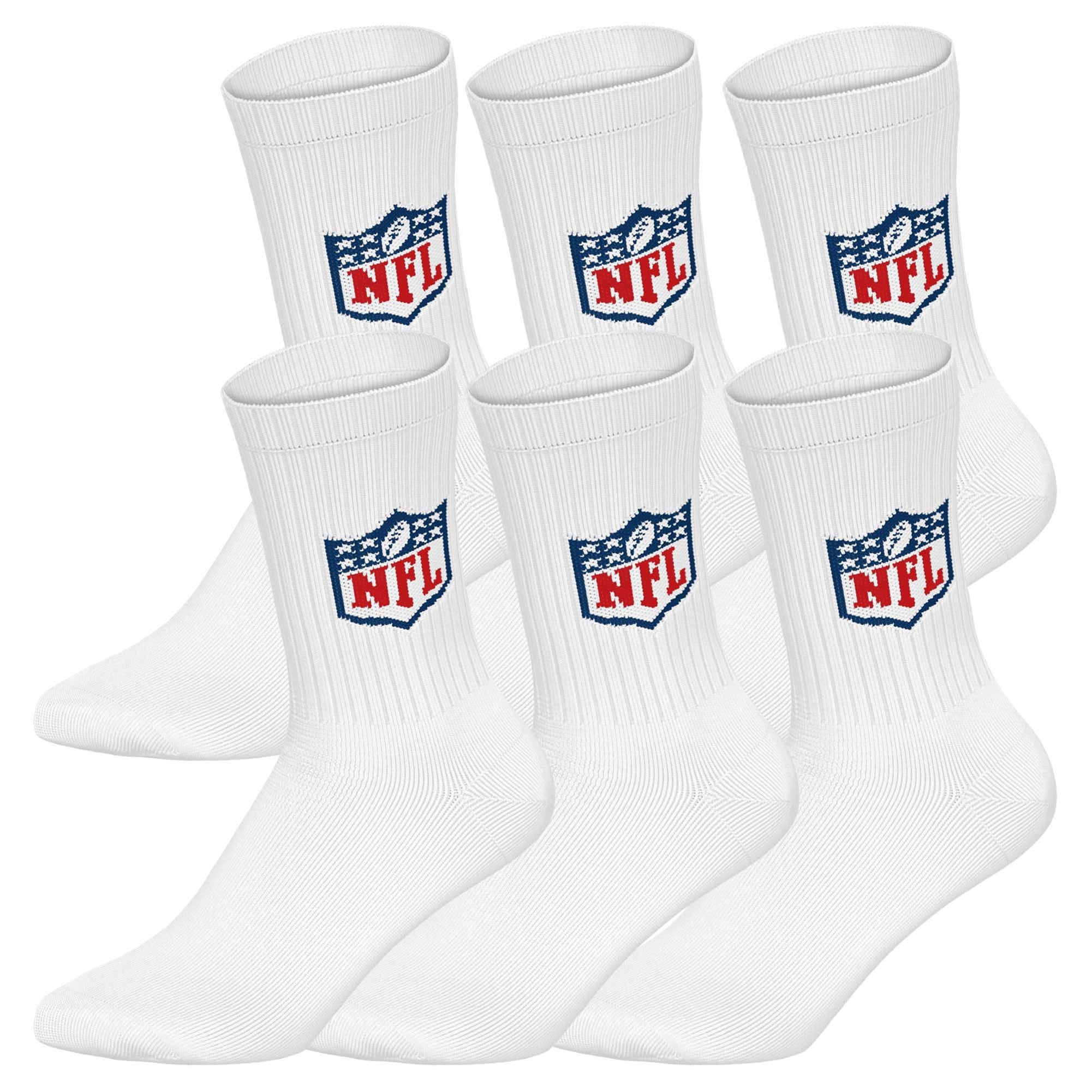 NFL SHIELD 6Pack Crew Socks Unisex Socken 