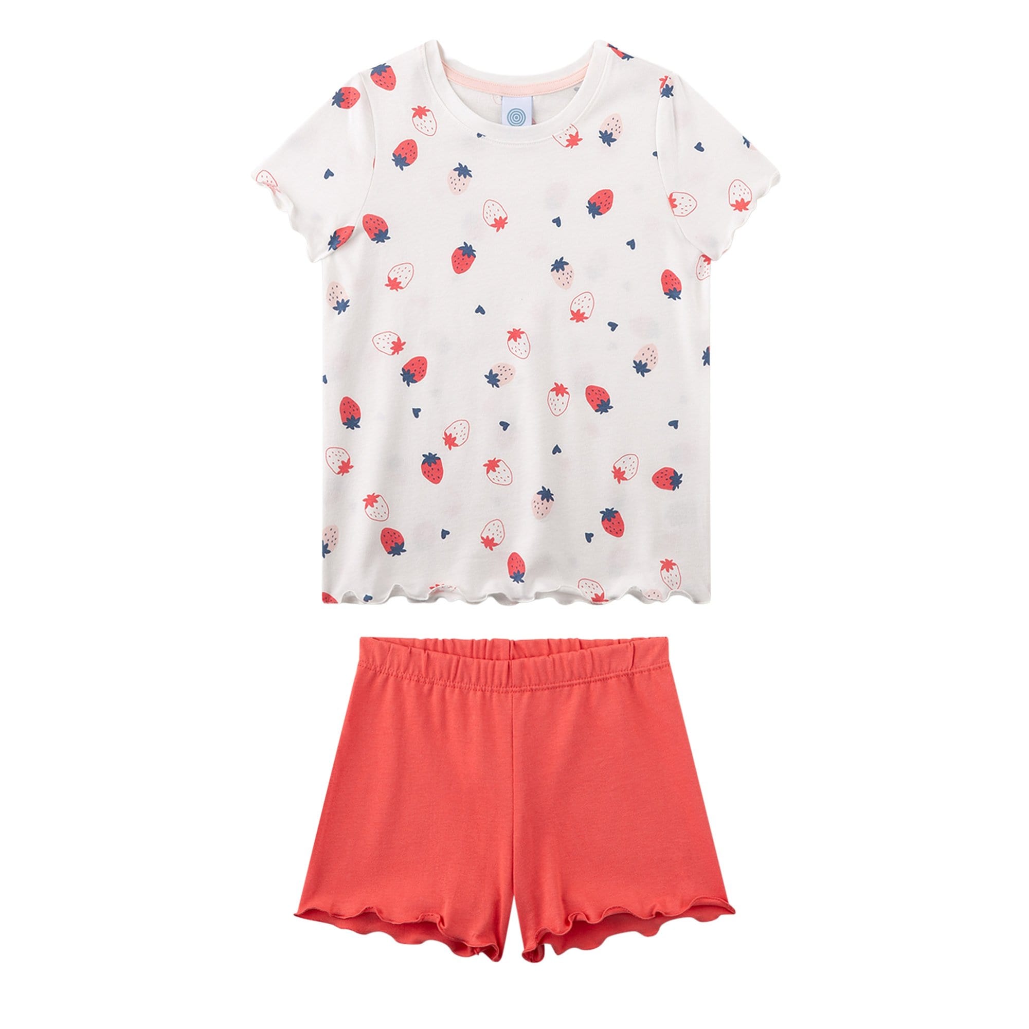 Schlafanzug Erdbeeren Pyjama Kids M&auml;dchen Pyjama 