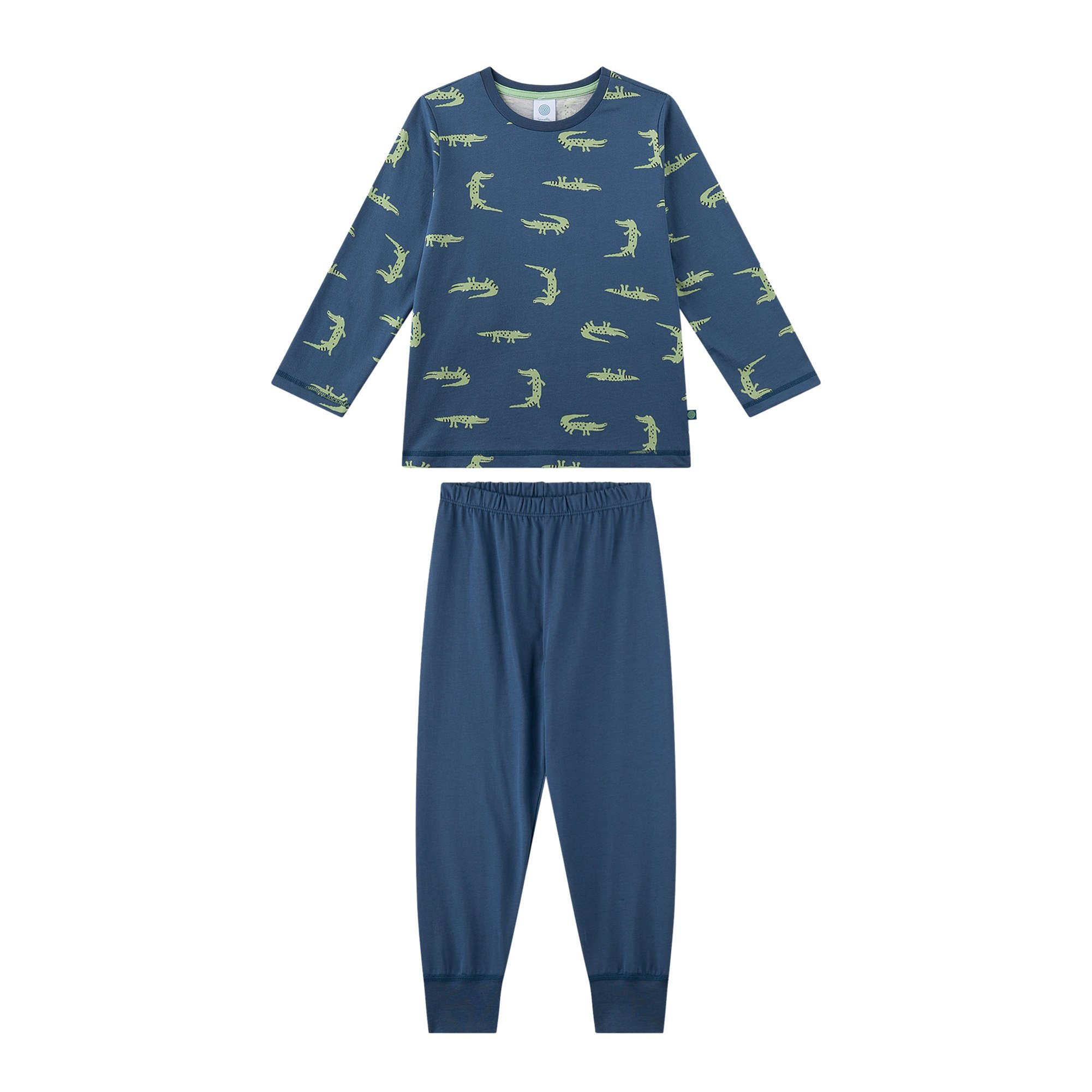 Schlafanzug Krokodil lang Kids Jungen Pyjama 
