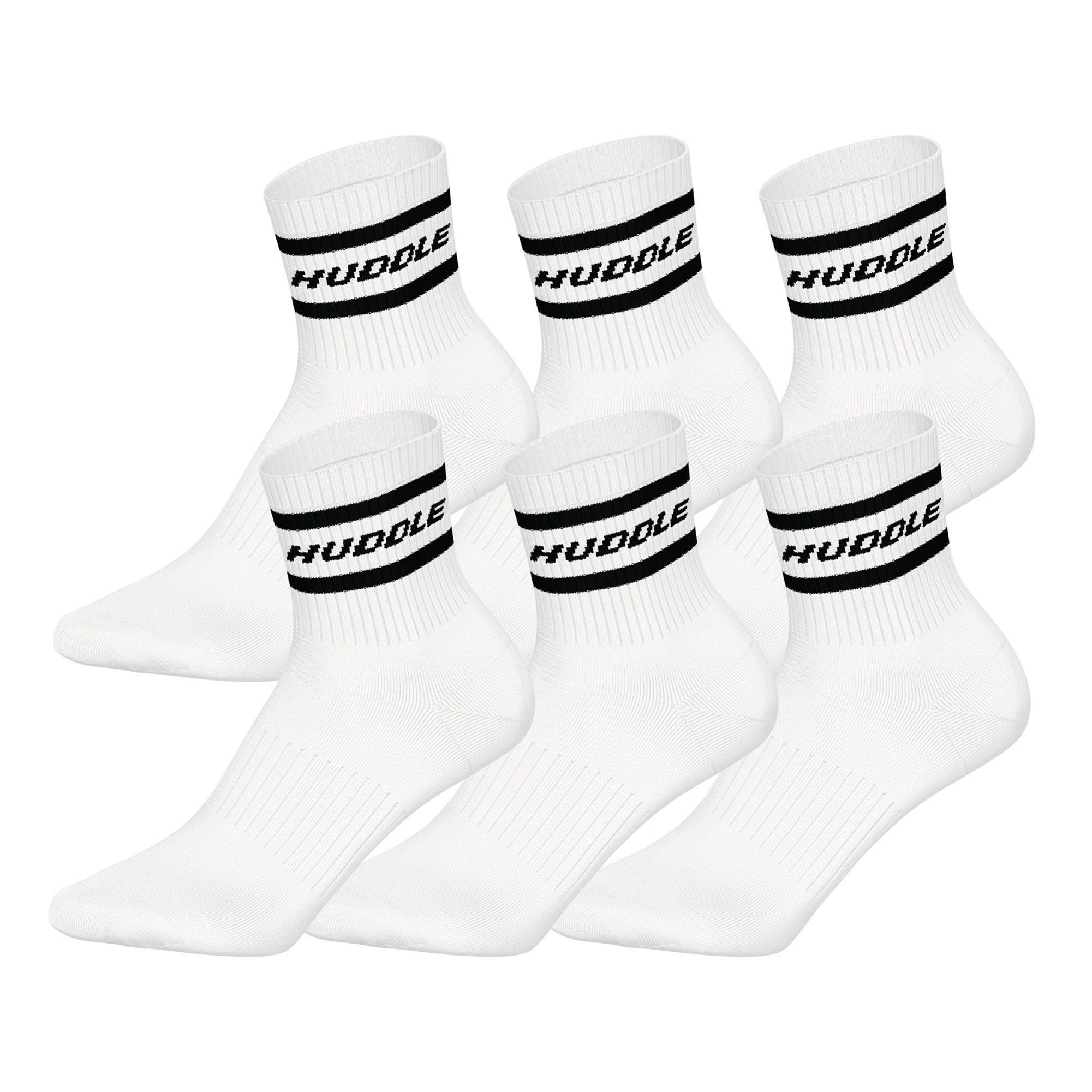 HUDDLE 6pk Short Crew Socks Stripe Unisex Socken 