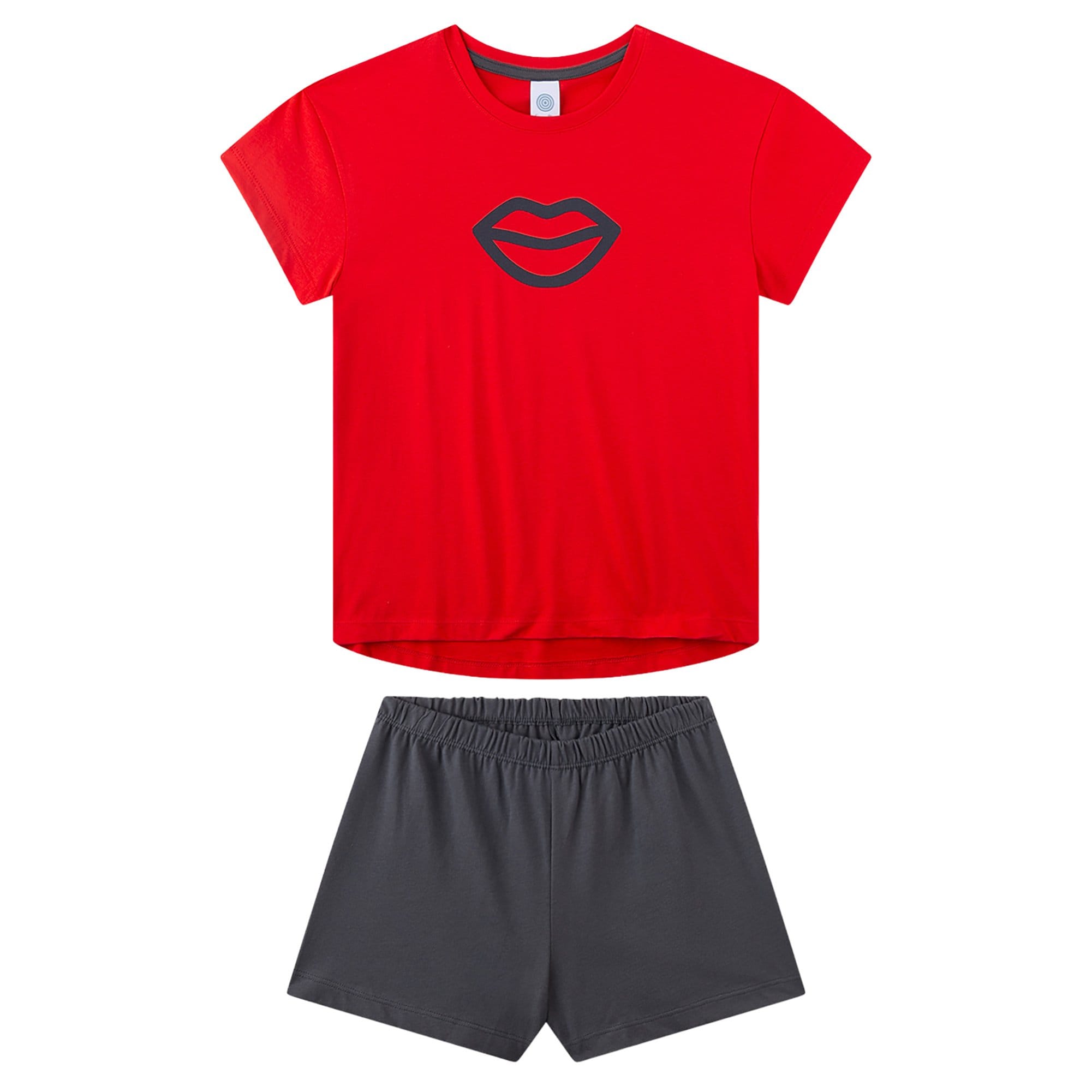 Pyjama Teenager Kiss kurz M&auml;dchen Pyjama 