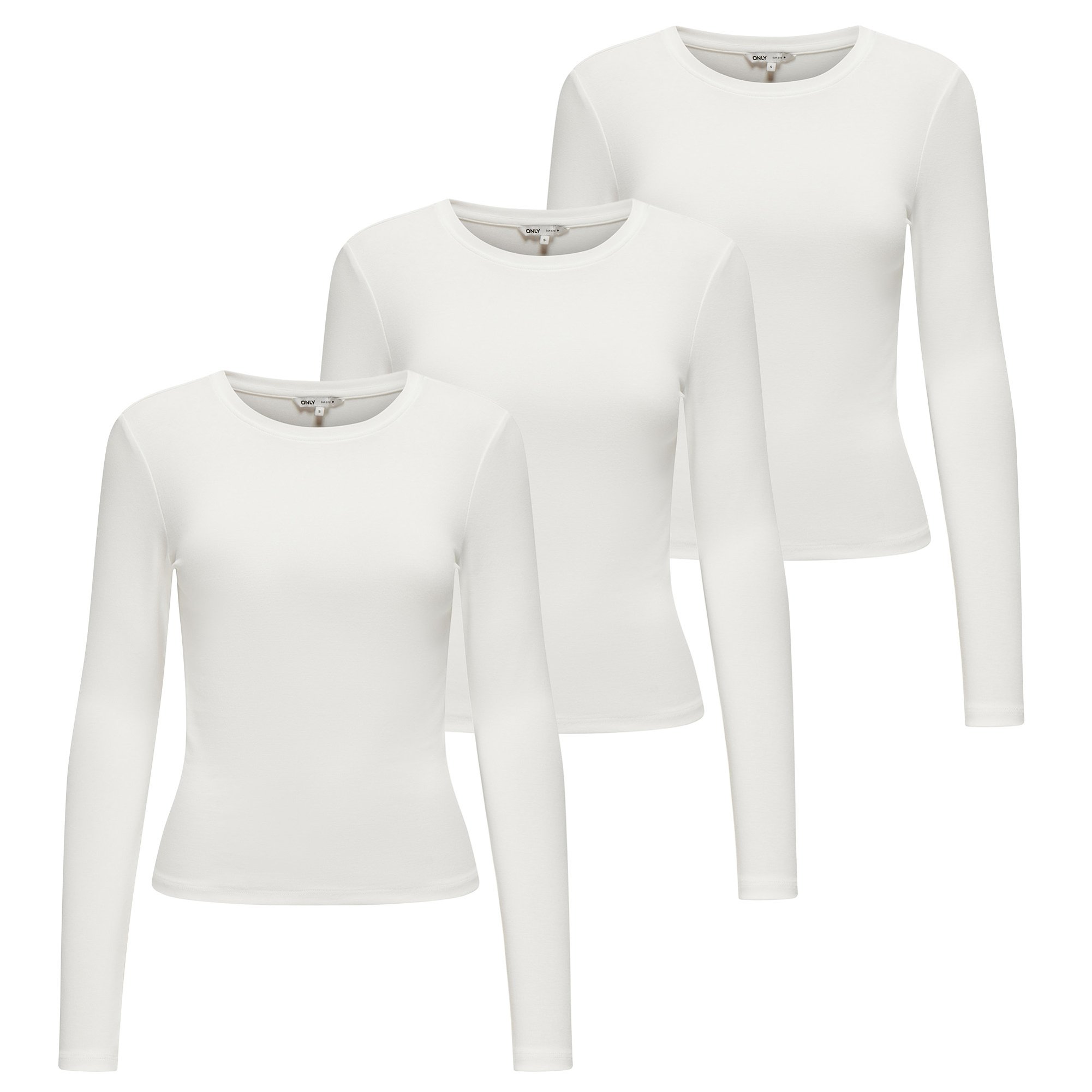 ONLRILEY O-NECK TOP 3P Damen Longsleeve 