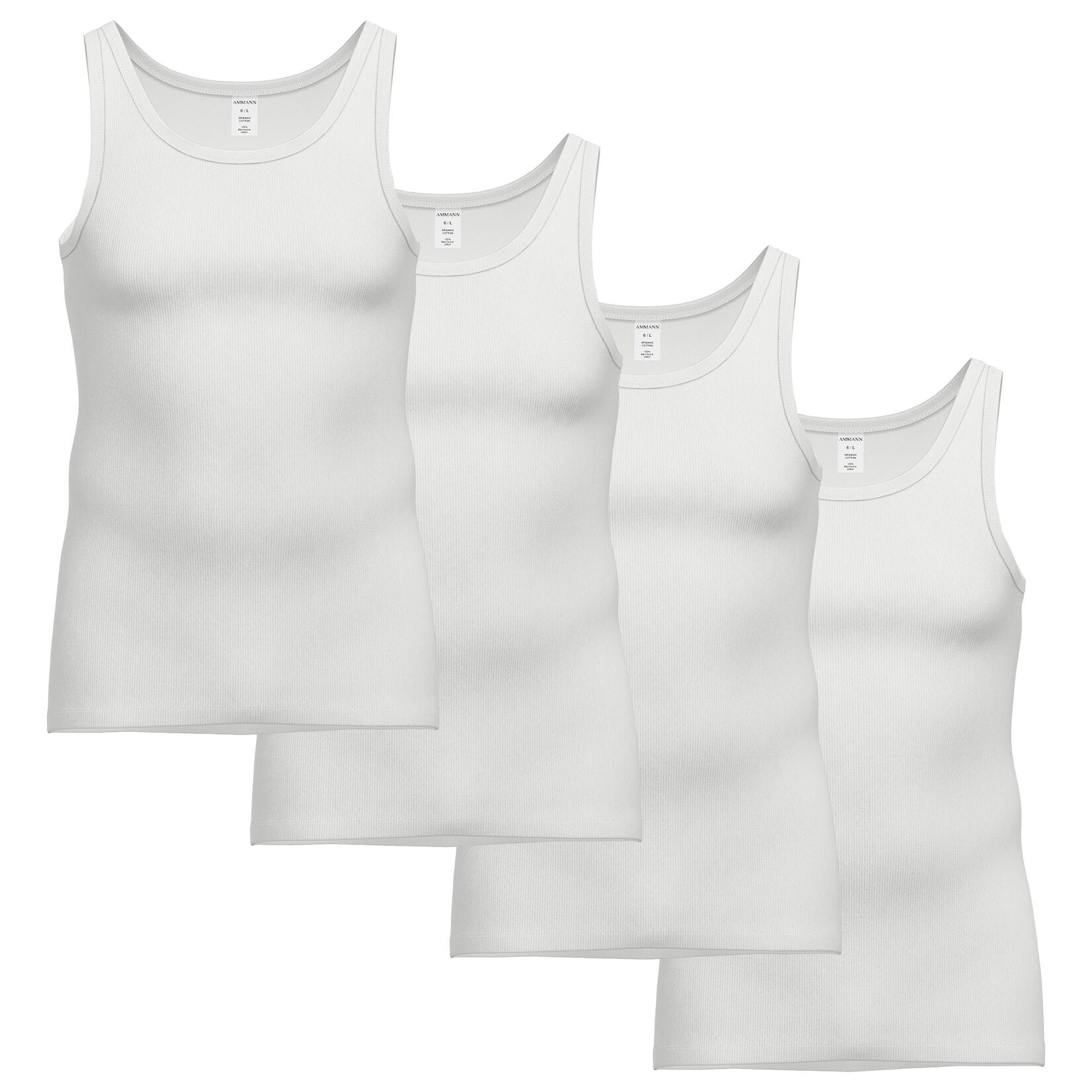 Doppelripp Unterhemden 4er Pack Herren Unterhemd