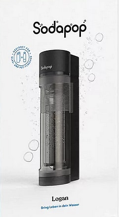 SODAPOP Wassersprudler Logan matt schwarz, 2x 850ml + 1x 600ml Glasflaschen + 1x CO² Zylinder bei Marktkauf online bestellen