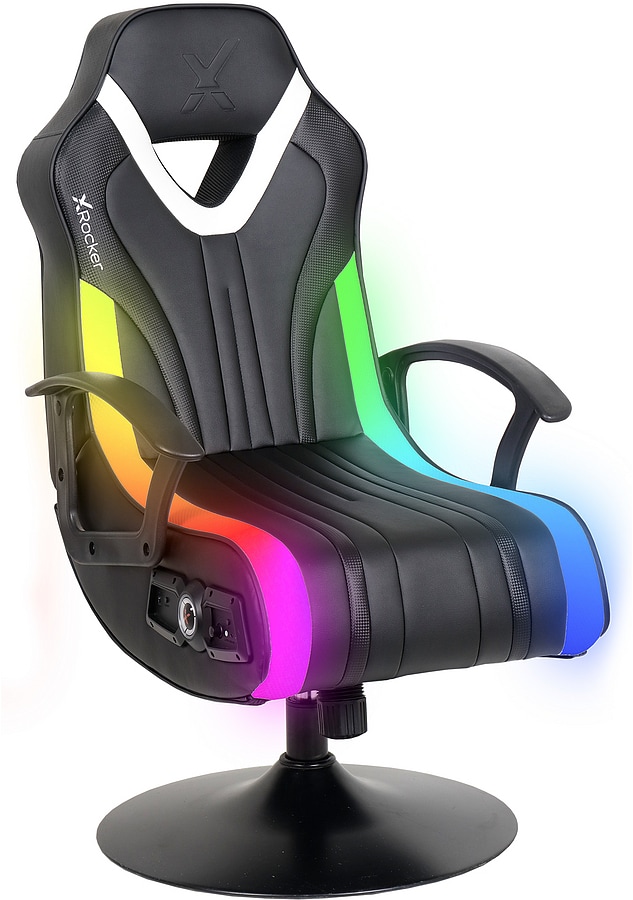 XROCKER Fury RGB 2.1 - Multimedia Gaming Sessel f&uuml;r Kinder & Teenager mit RGB-Beleuchtung & 2.1 Audiosystem 