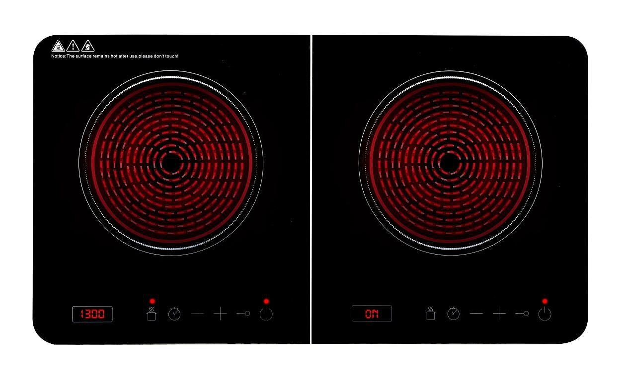 ALPINA Doppelt Induktionskochfeld, 3500 Watt, Schwarz 