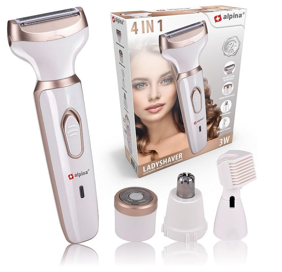 ALPINA Damenrasierer Set, Wei&szlig;-Rose Gold 